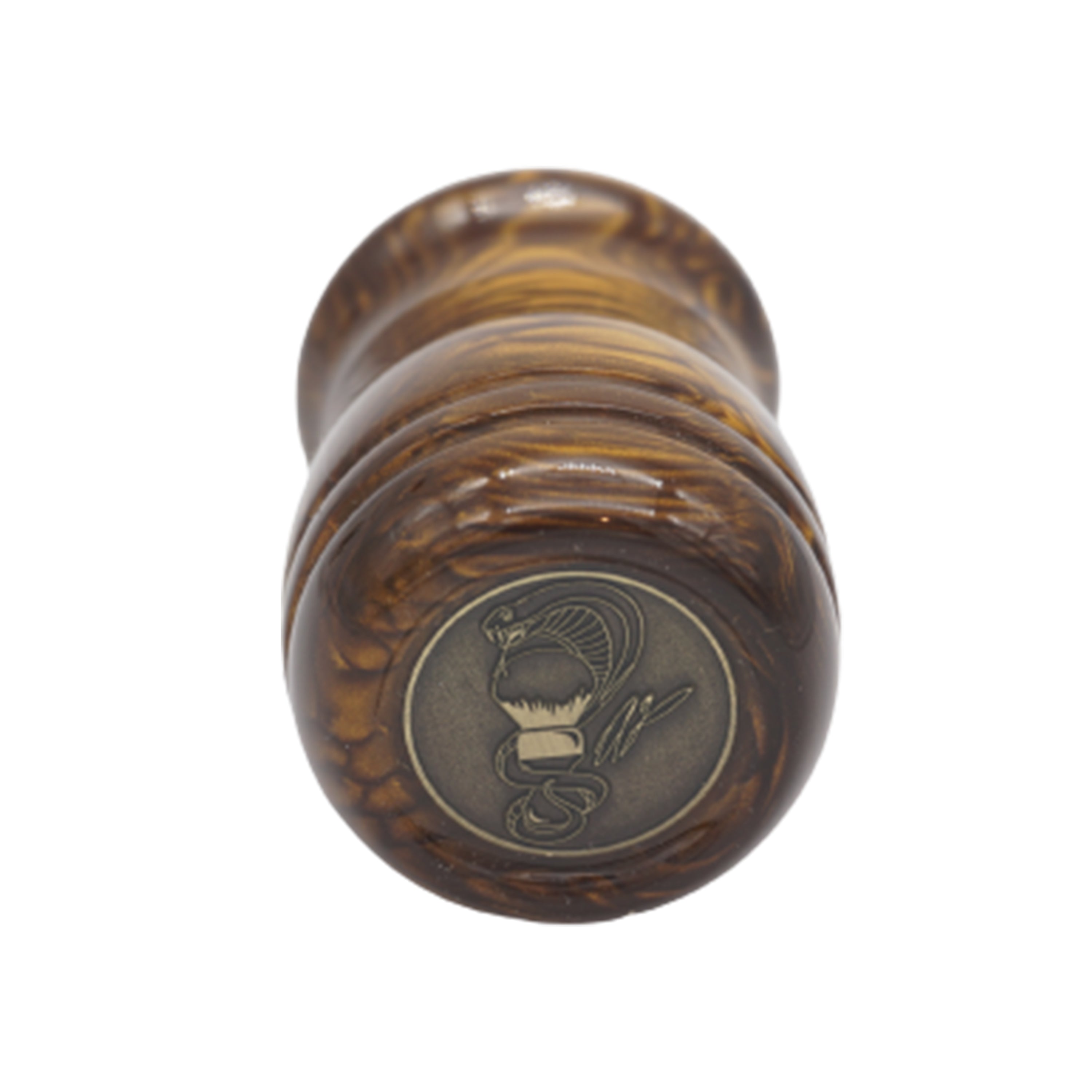Premium Burnt Gold Snakeskin Shaving Brush Handle - Handcrafted for 24mm & 26mm Knots - Perfect for Wet Shaving & Luxury Grooming Gifts