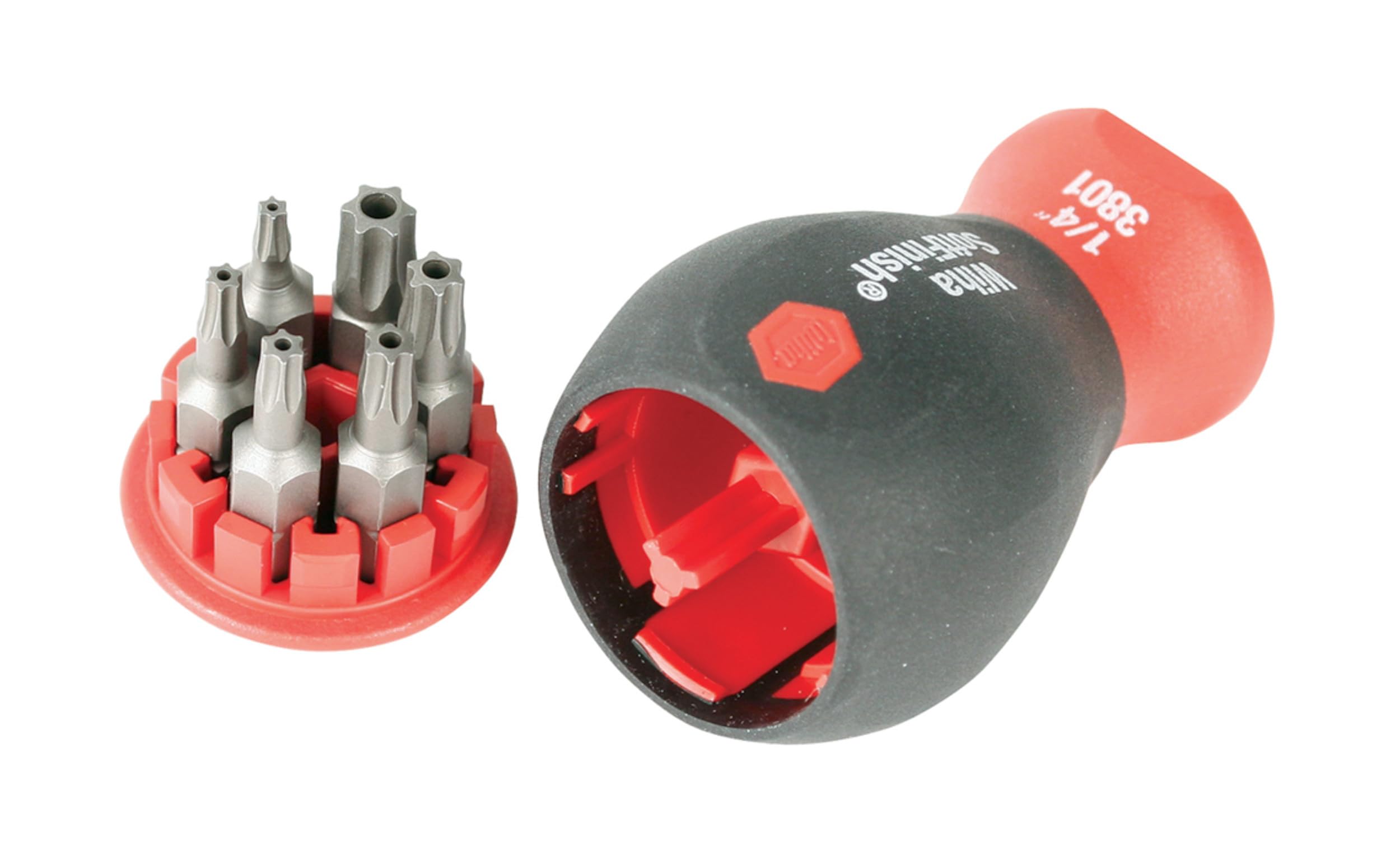 Wiha 38047 6-in-1 Stubby Screwdriver Set with Security Torx Bits | Compact Multi-bit Screwdriver for Electronics, Appliances & DIY Projects