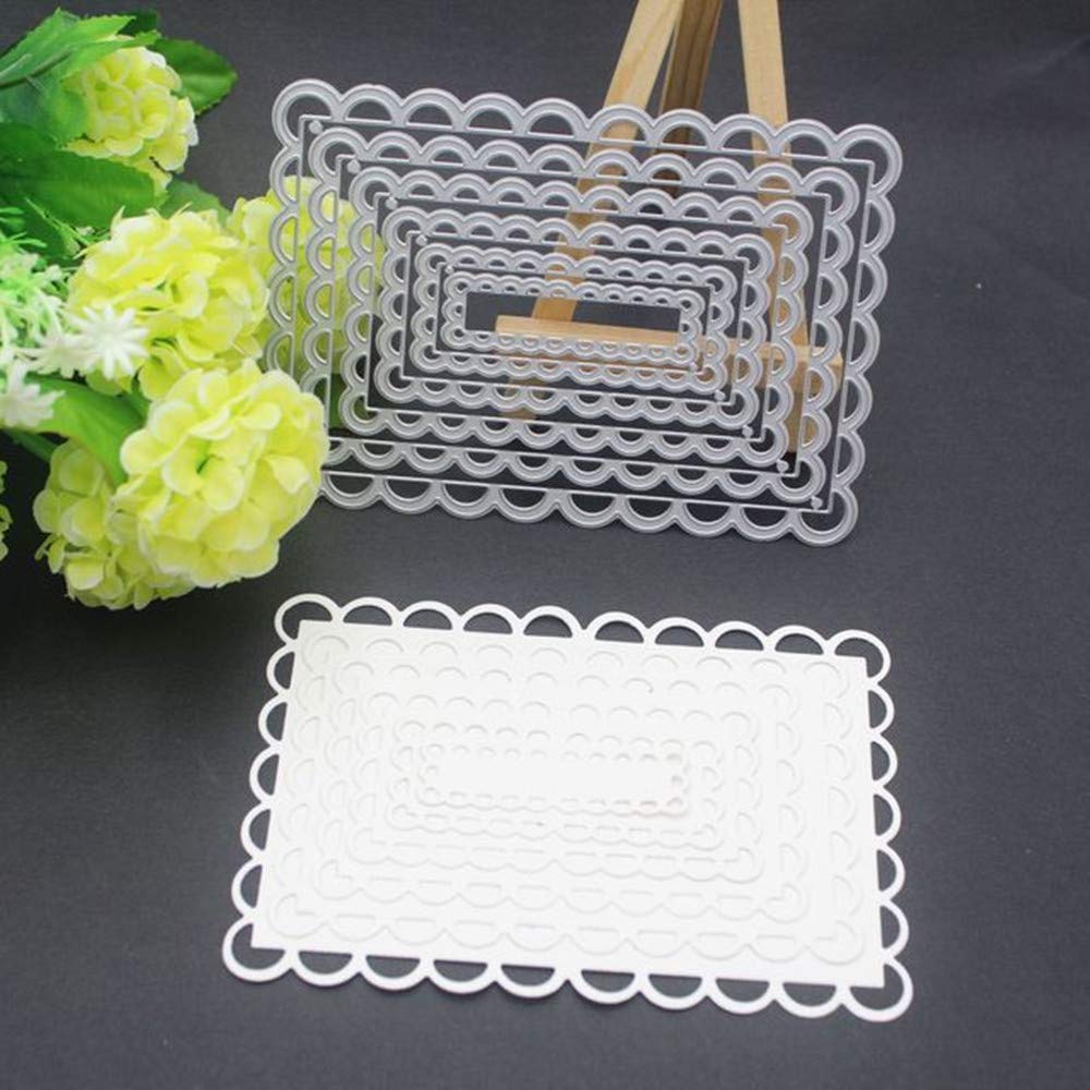 ZECNG Carbon Steel Geometric Shape Cutting Dies - Heart, Round, Rectangle Die Cuts for Card Making, Scrapbooking, Paper Crafting | DIY Craft Tools for Embossing, Photo Album Decor, Gift Wrapping | Perfect for Handmade Greeting Cards, Wedding Invitations, and Home Decor Projects