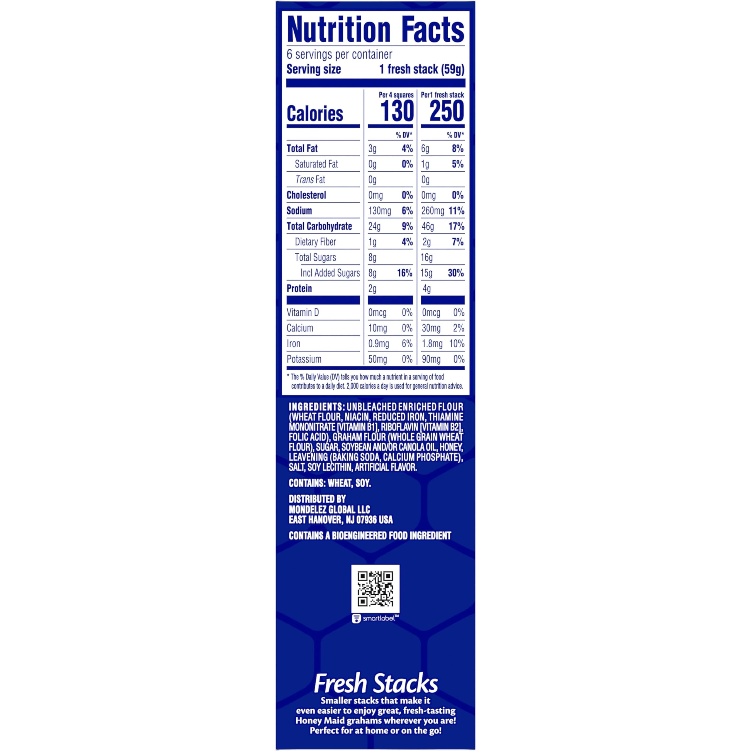 Honey Maid Fresh Stacks Graham Crackers - 6 Boxes (36 Snack Packs) | Bulk Travel Snacks for Kids, Hiking & Office | Crunchy Cinnamon Flavored Cookies for Lunchboxes & Camping