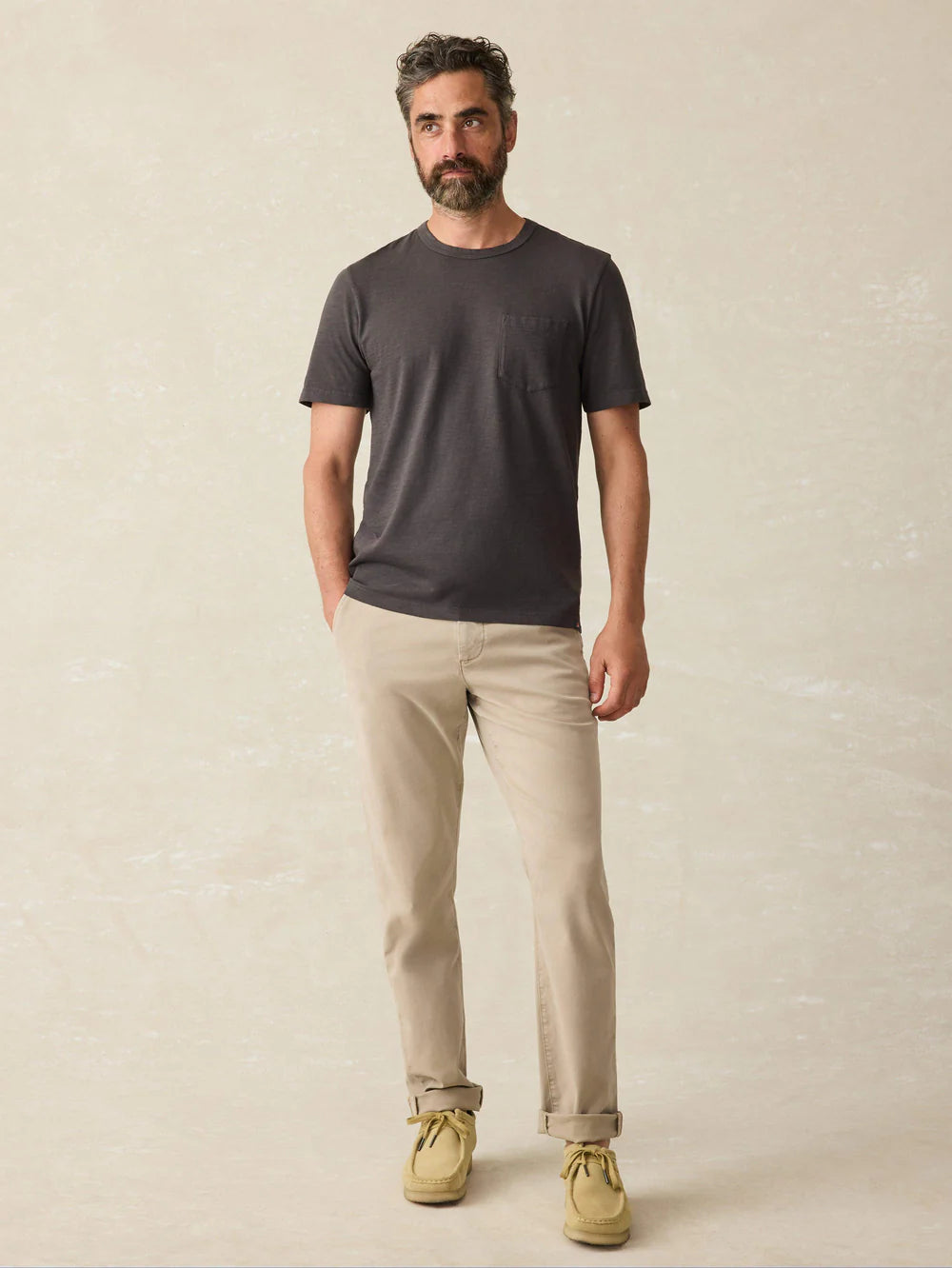 FAHERTY Men's Sunwashed Pocket Short Sleeve T-Shirt - Soft Cotton Casual Tee for Summer, Beach, and Everyday Wear