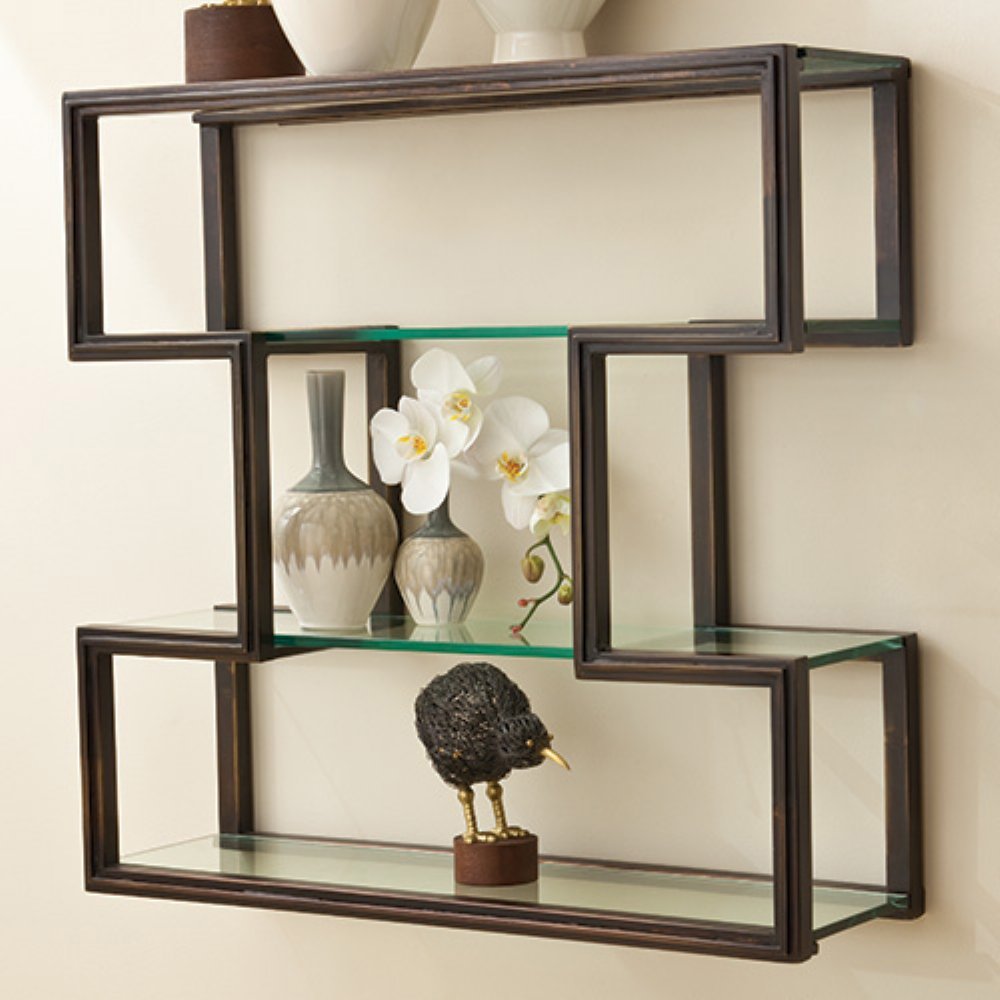 Global Views One Up Wall Shelf - Bronze Modern Home Decor Shelf for Living Room, Bedroom & Office Organization