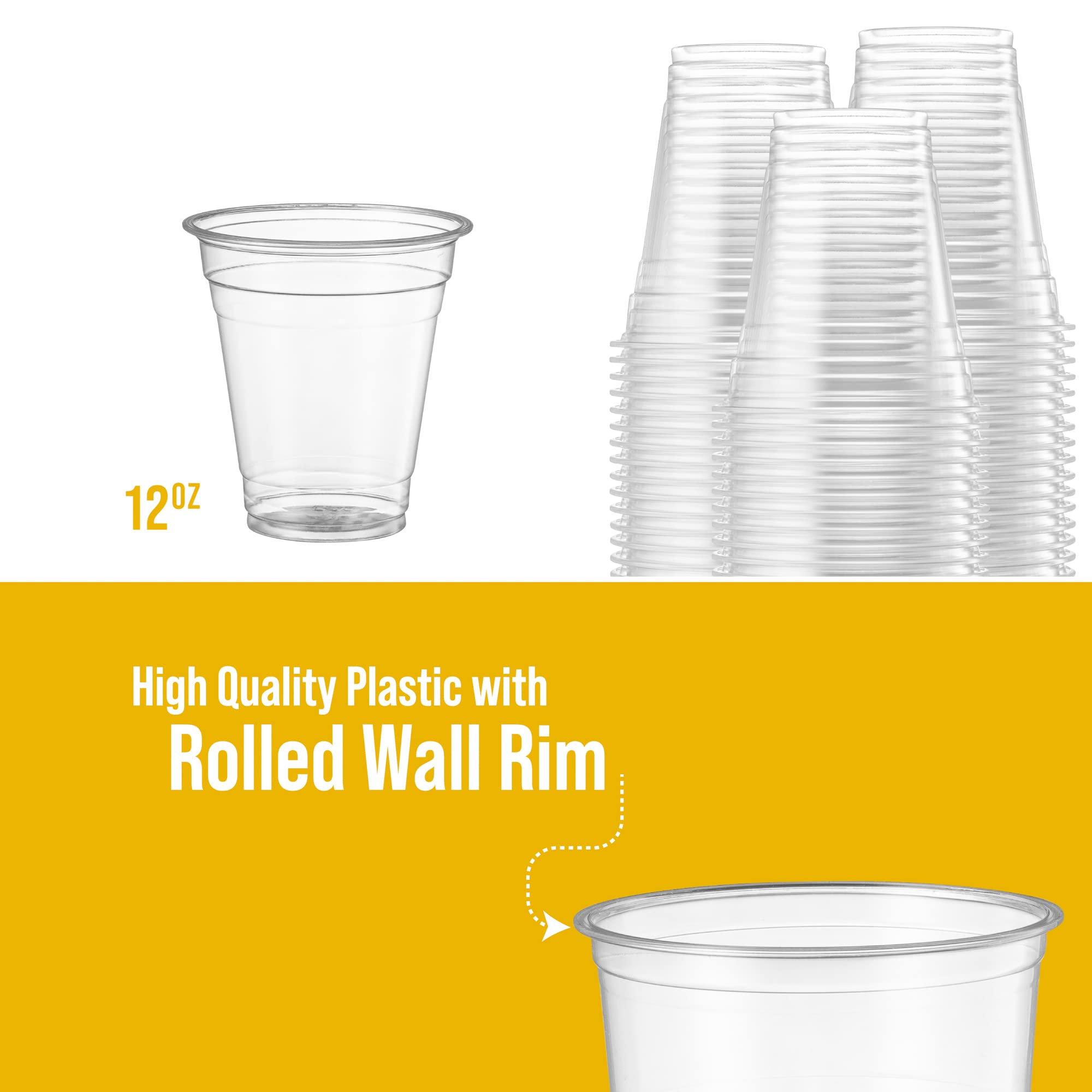 40 Sets - 20 Oz Crystal Clear PET Plastic Cups with Dome Lids & Straws for Iced Coffee, Cold Drinks, Milkshakes, Smoothies - Perfect for Parties, Restaurants, Cafes, and Takeout Services