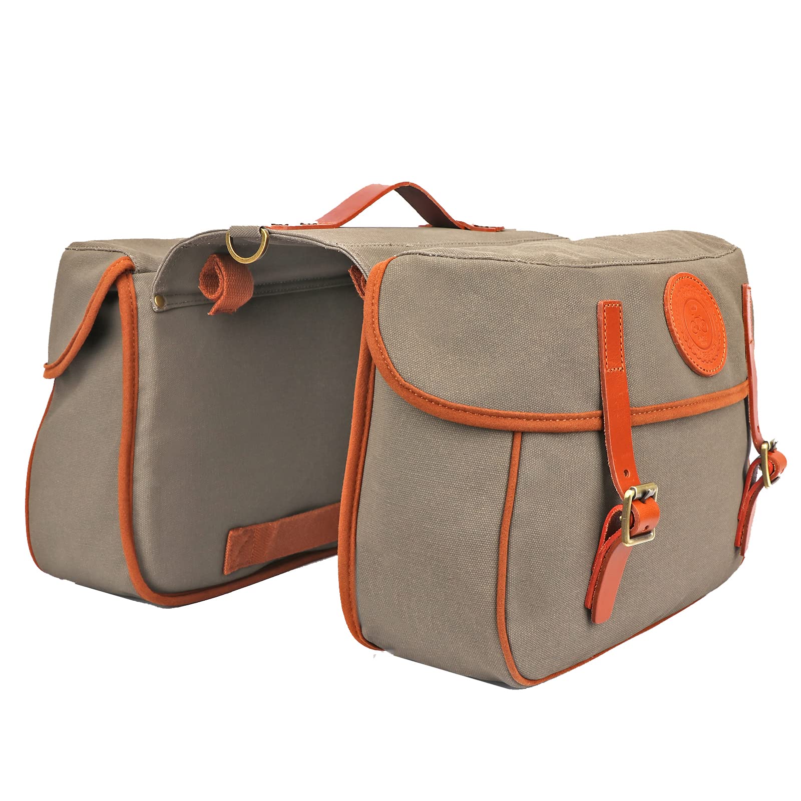 TOURBON Waterproof Bike Panniers - Heavy Duty Bicycle Rear Rack Bag, 2-Pack Cycling Pannier Set for Commuting & Touring (Grey) - Perfect for Grocery Shopping, Work Commute & Outdoor Adventures