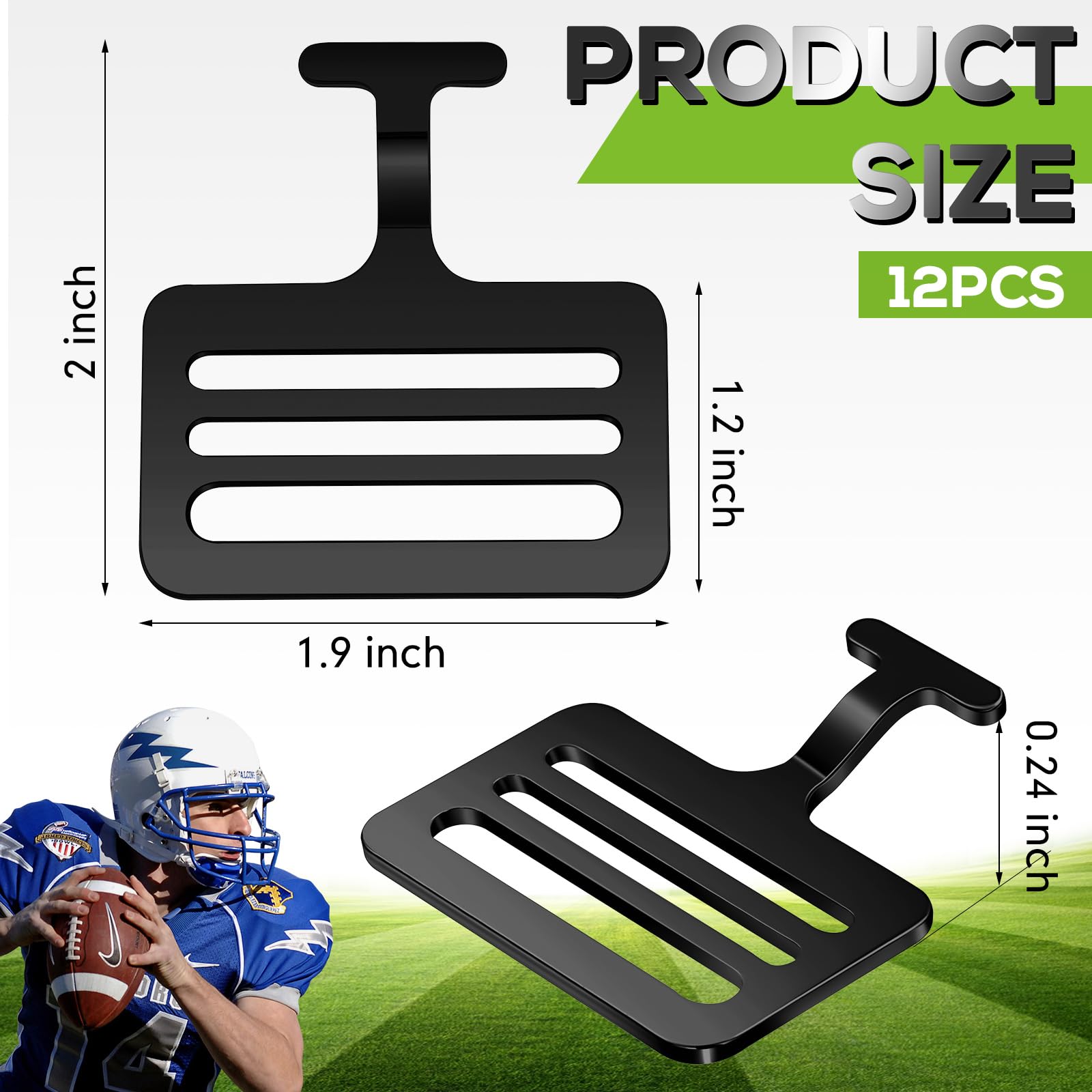Dunzy T-Hook Football Shoulder Pads - Black | Premium Protective Gear for Football Players | Perfect for Training, Games & Contact Sports