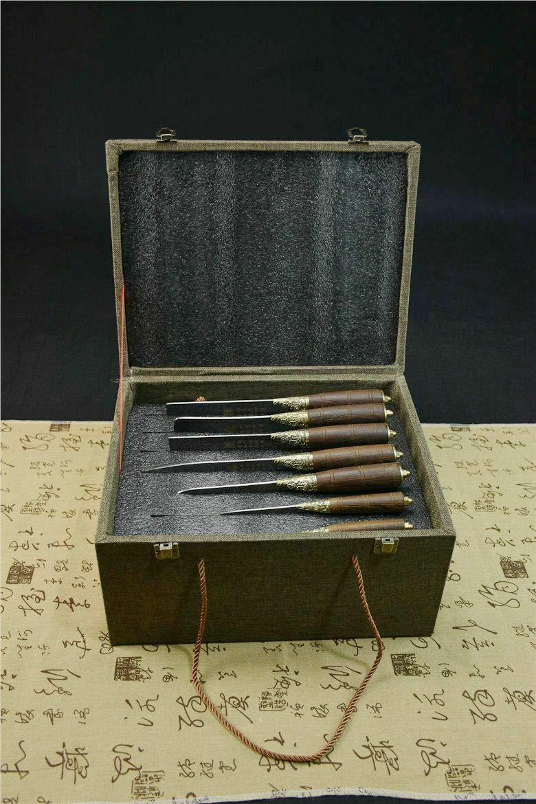 Premium 7-Piece Hand Forged Longquan Kitchen Knife Set - Chef Knife, Utility Knife, Paring Knife - High Carbon Stainless Steel - Perfect for Home Cooking, Professional Chefs & Culinary Enthusiasts
