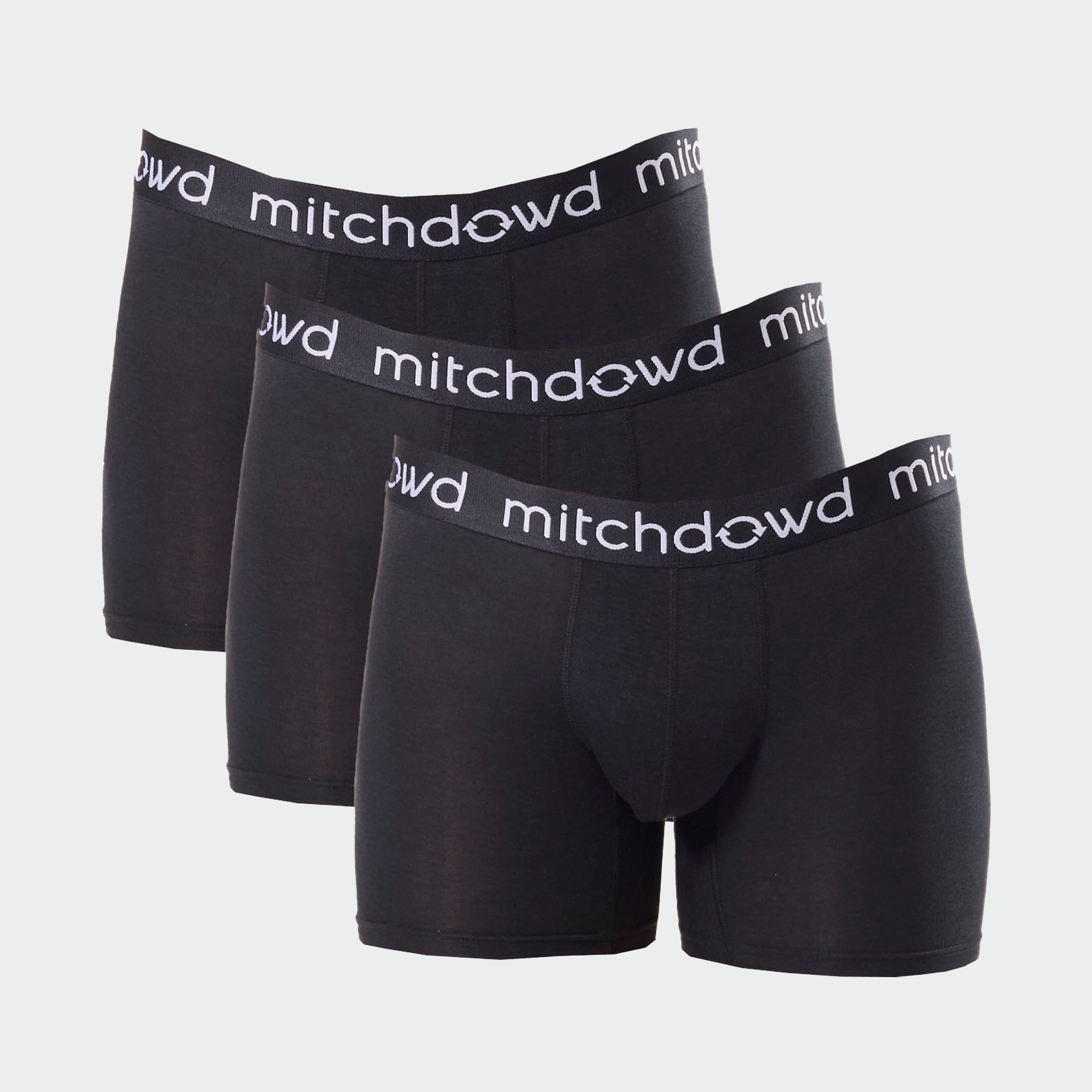 **Men's Bamboo Comfort Long Leg Trunk Underwear 3-Pack – Soft & Breathable for All-Day Wear – Black**    *(Perfect for Workouts, Lounging, or Everyday Comfort)*