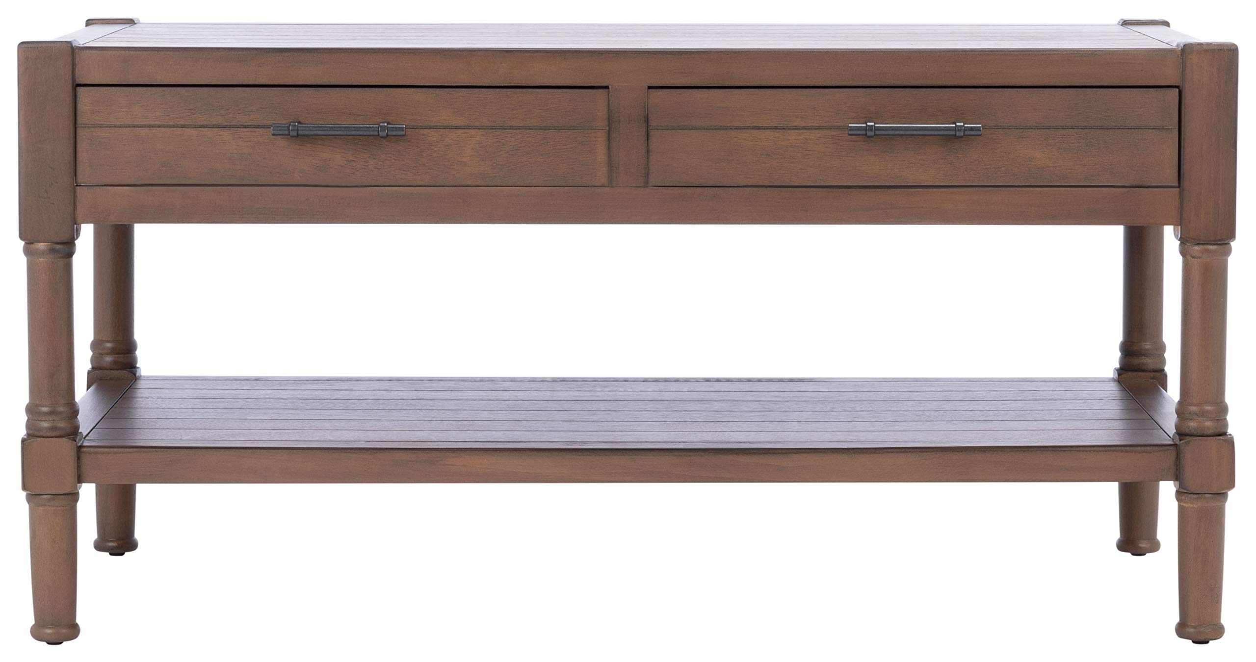 SAFAVIEH Filbert Brown 2-Drawer Coffee Table with Bottom Shelf - Modern Living Room Furniture COF5703C - Perfect for Small Spaces, Apartments & Cozy Home Decor