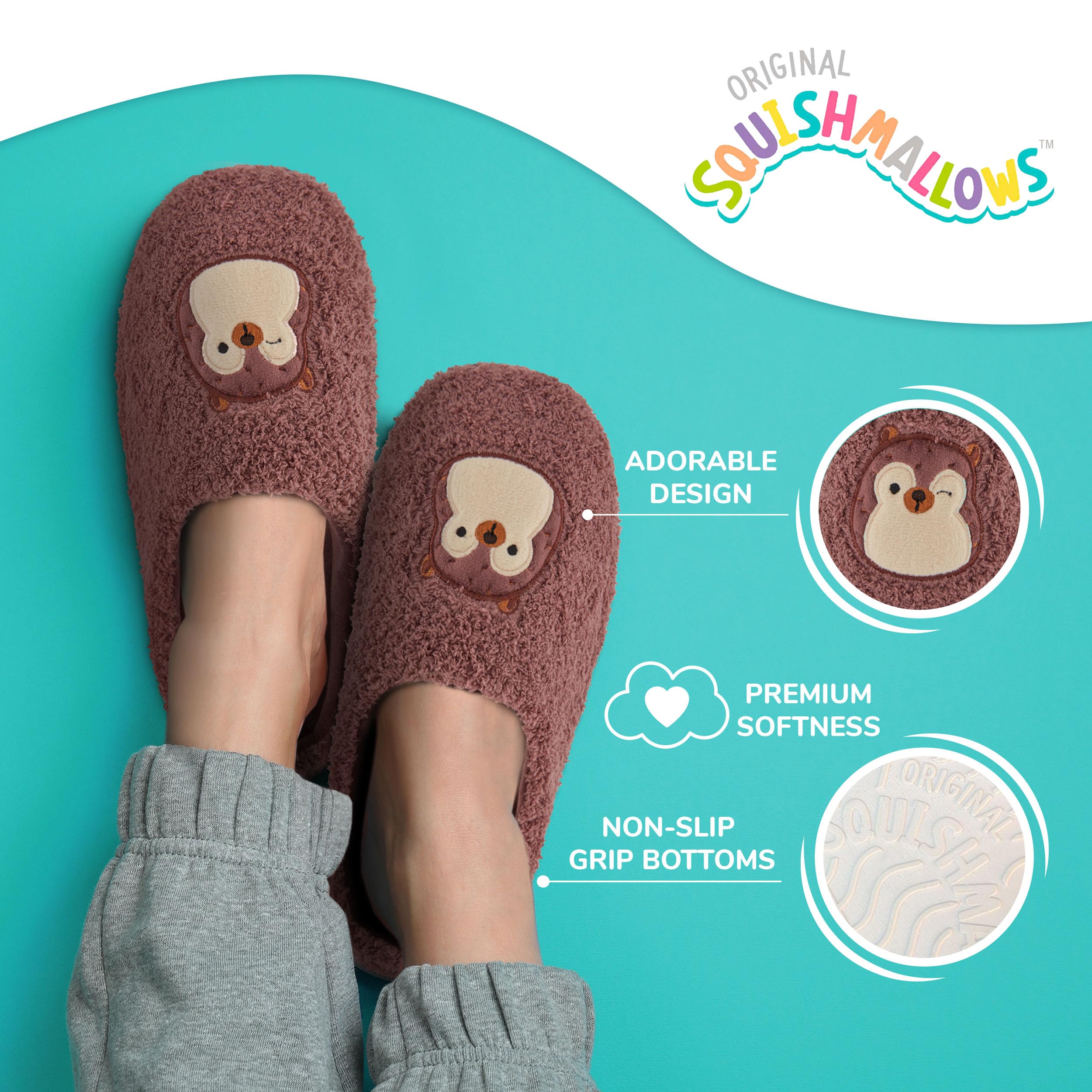 Soft & Cozy Squishmallows Fuzzy House Slippers for Women & Kids - Extra Plush Indoor/Outdoor Slip-On Slippers - Perfect Gift for Christmas, Birthday & Relaxing at Home