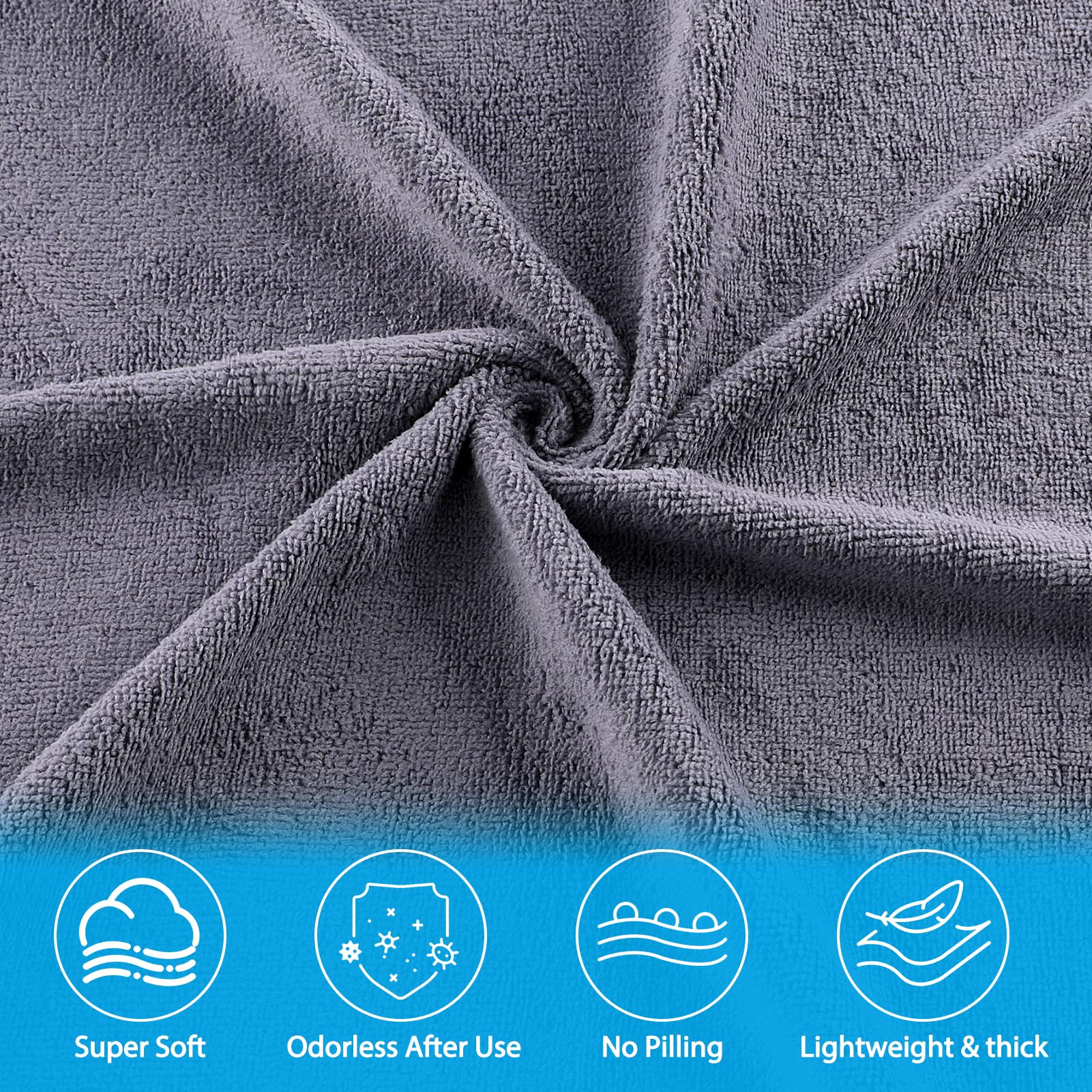 Premium Gym Towels 4 Pack - Ultra Absorbent & Quick Dry Workout Towels for Fitness, Yoga, Running - Soft, Comfortable & Durable Sweat Towels for Gym, Home Exercise & Outdoor Sports Activities