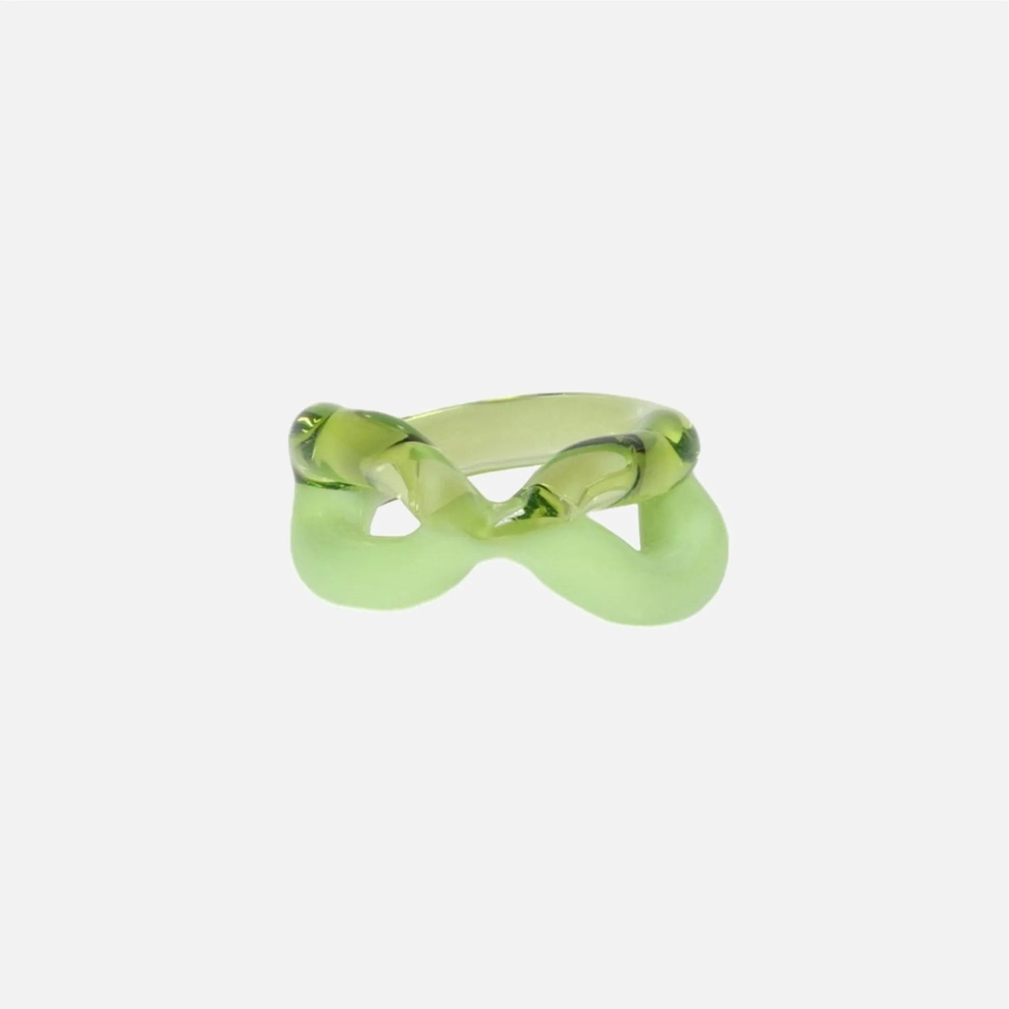 Two Tone Ribbon Ring in Milky Green - Elegant Stackable Jewelry for Women - Perfect for Everyday Wear, Date Nights & Special Occasions