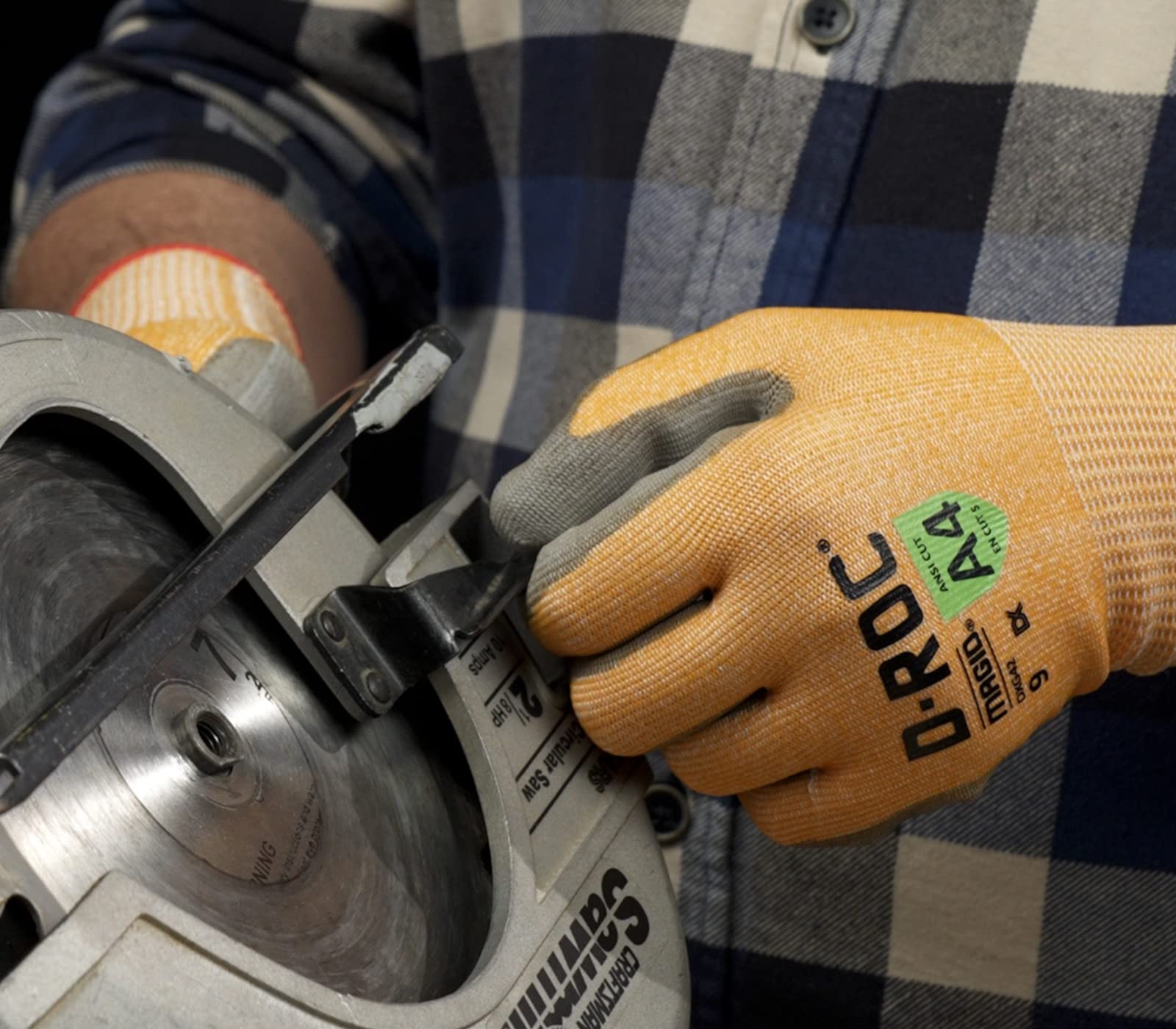 Magid D-ROC DX Technology Polyurethane Palm Coated Cut Resistant Work Gloves - Heavy Duty Safety Gloves for Construction, Warehouse & Industrial Use