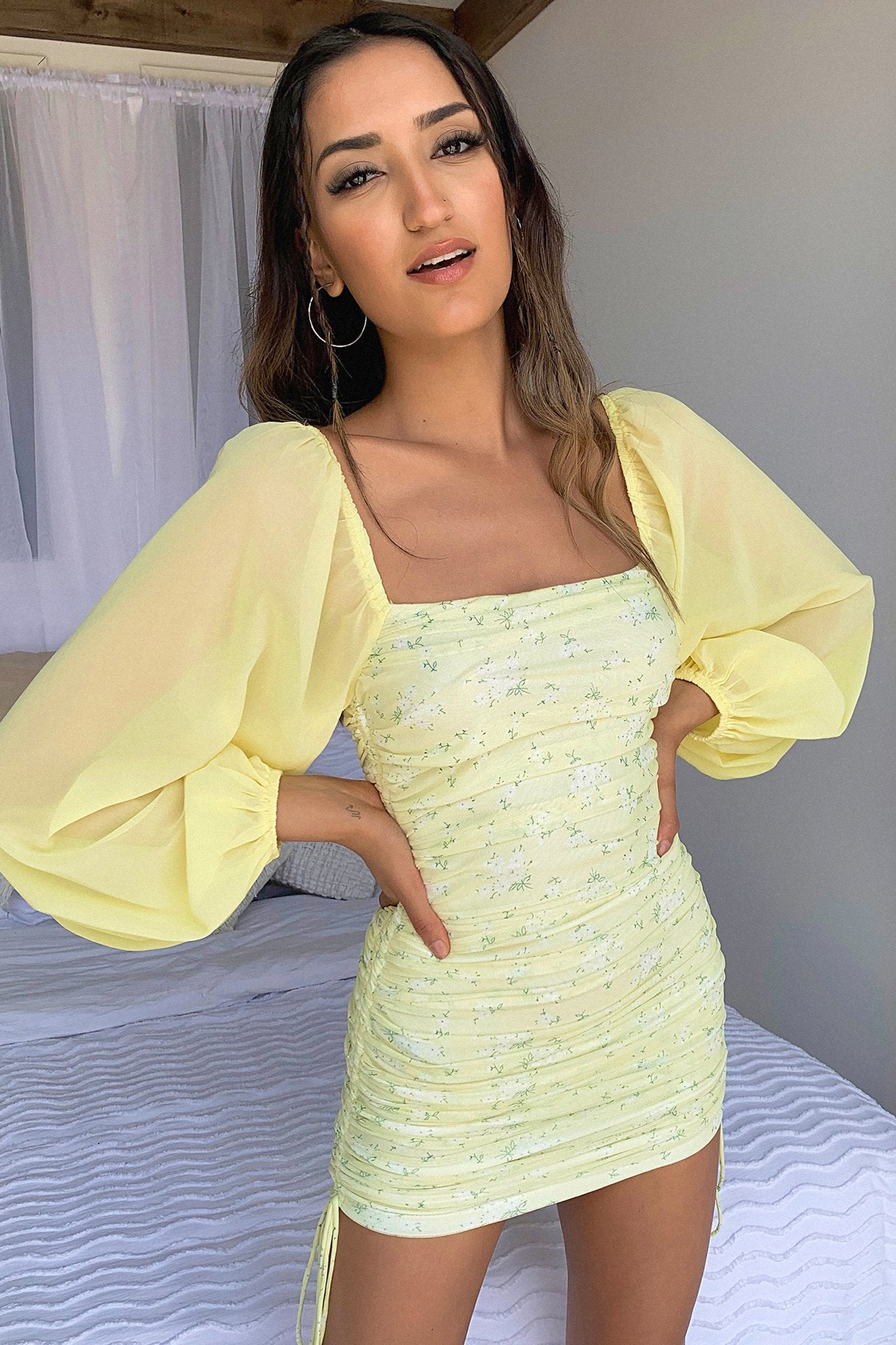Lorde Yellow Floral Dress - Women's Summer Casual Flowy Maxi Dress for Beach, Vacation, and Outdoor Parties