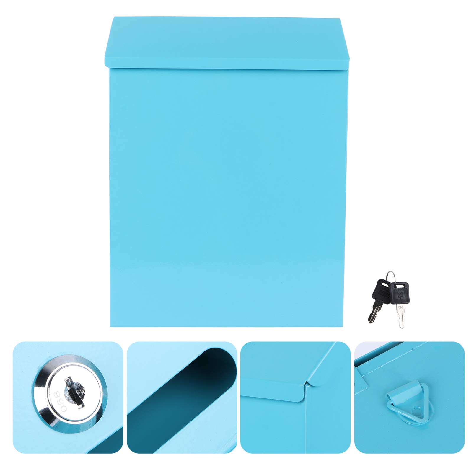**BESPORTBLE Wall Mount Mailbox - Retro Metal Locking Security Mailbox with Key Lock for Home & Office - Secure Mail Drop Box & Suggestion Box for Apartments, Businesses & Outdoor Use**