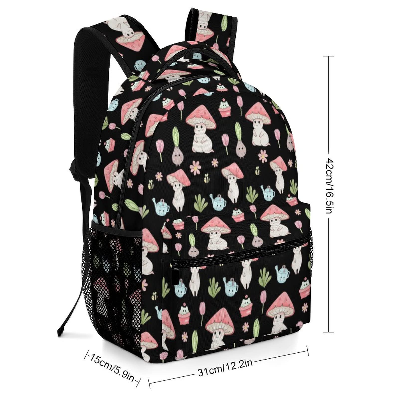 Cartoon Mushroom Backpack for School, Travel & Laptop - Men/Women/Teens