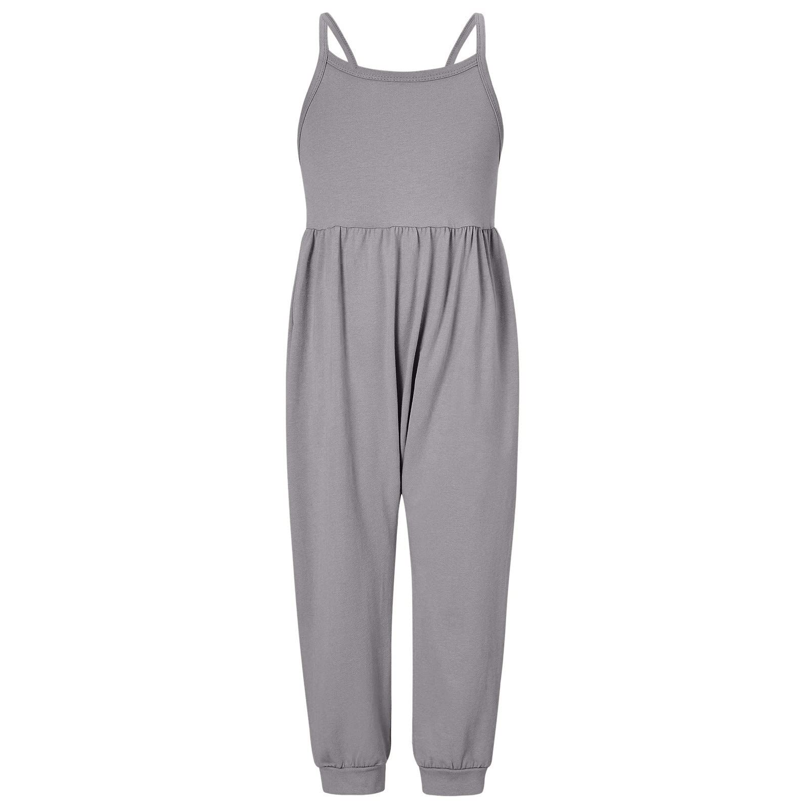 Toddler Girls Summer Jumpsuit - Backless Playsuit for Kids - Outdoor Play & Beach Wear