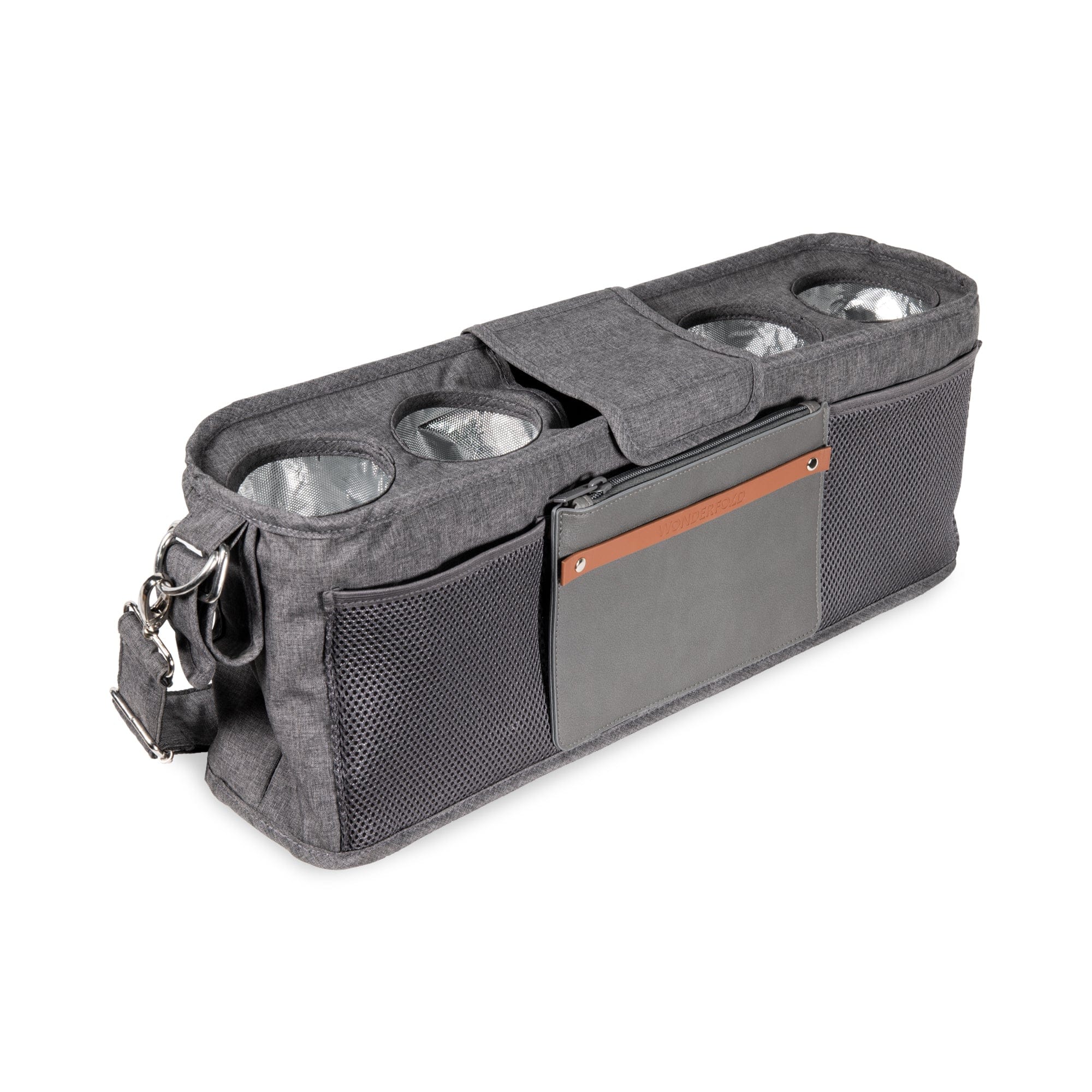 Wonderfold Parent Console with 4 Cup Holders - Organizer for Stroller Accessories, Snacks & Drinks - Perfect for Walks, Shopping & Family Outings