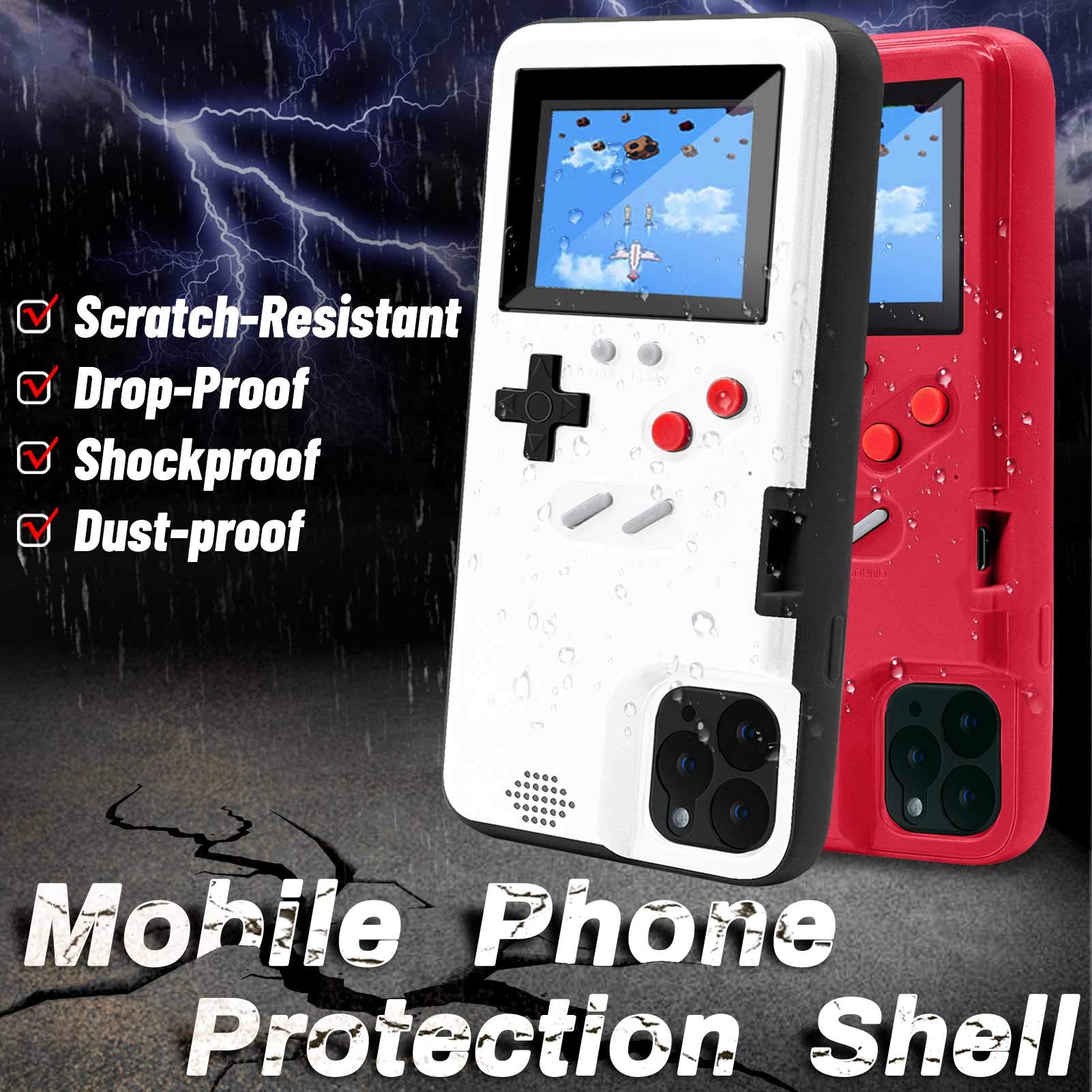 Retro Game Console Case for iPhone 11 Pro - DIKKAR Self-Powered Protective Cover with 36 Classic Mini Games & Full Color Display - Perfect for Gaming Enthusiasts & Nostalgic Entertainment On-The-Go