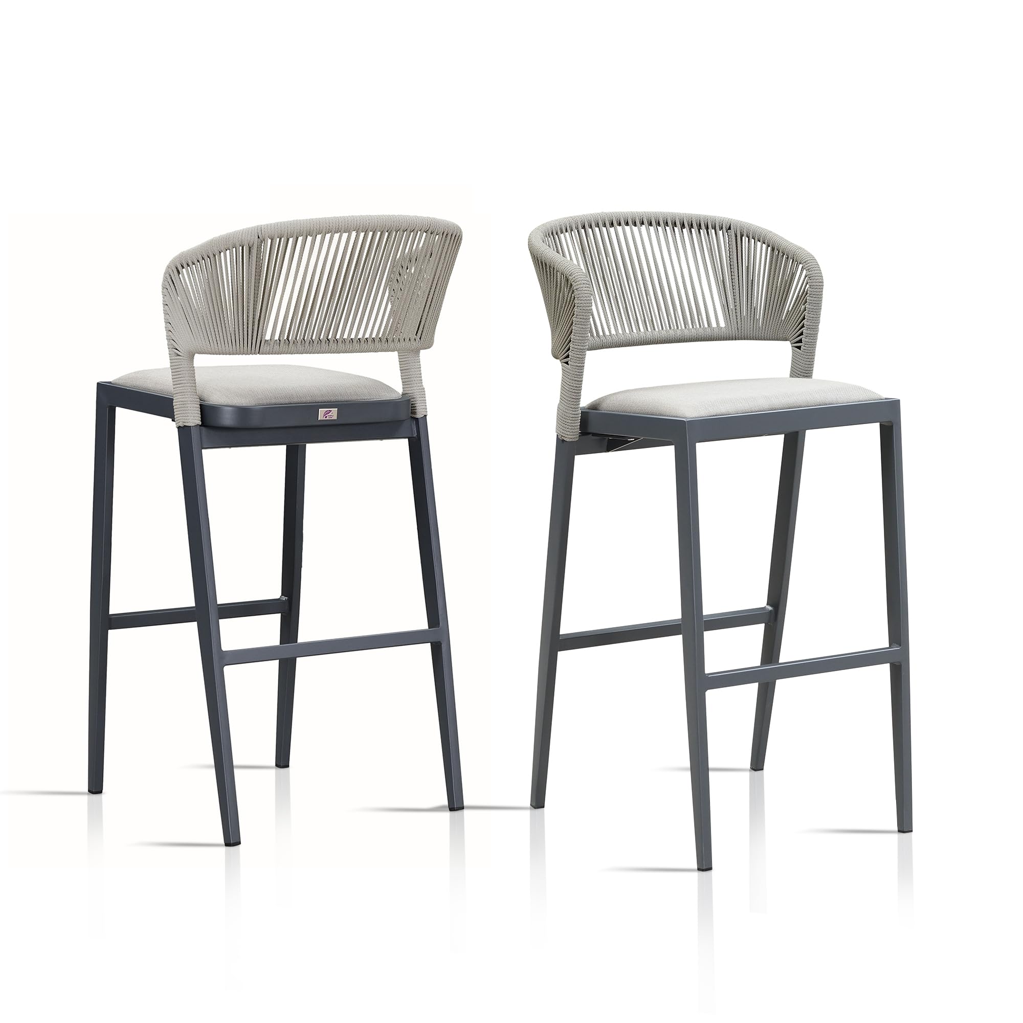 PURPLE LEAF 2-Pack Outdoor Bar Stools with Footrest - 30