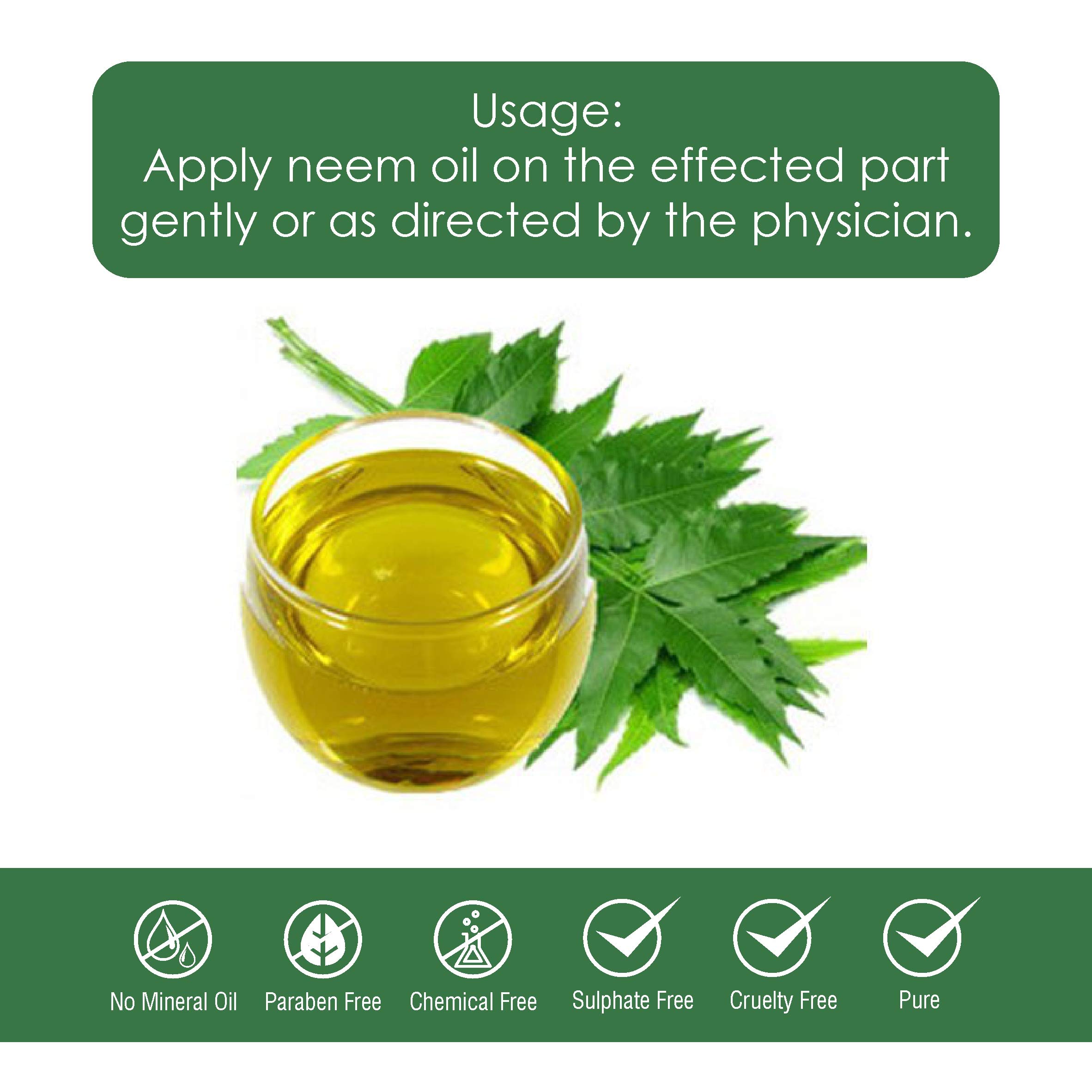 Organic Neem Oil for Hair Growth & Skin Care - 100% Pure Cold Pressed (200ml) - Natural Remedy for Dandruff, Acne & Scalp Health - Perfect for DIY Beauty & Aromatherapy