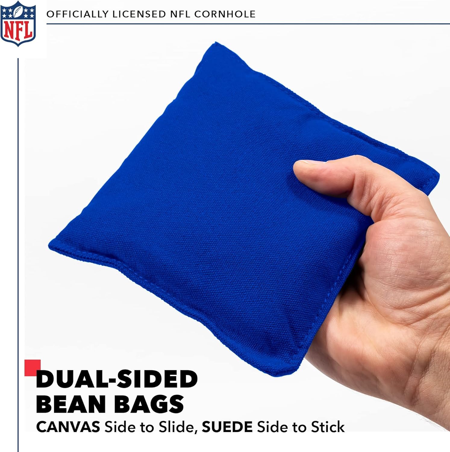 NFL Regulation Size 2' x 4' Solid Wood Cornhole Set with HD Team Graphics - Premium Bean Bag Toss Game for Football Fans | Perfect for Tailgating, Backyard Parties & Family Outdoor Fun