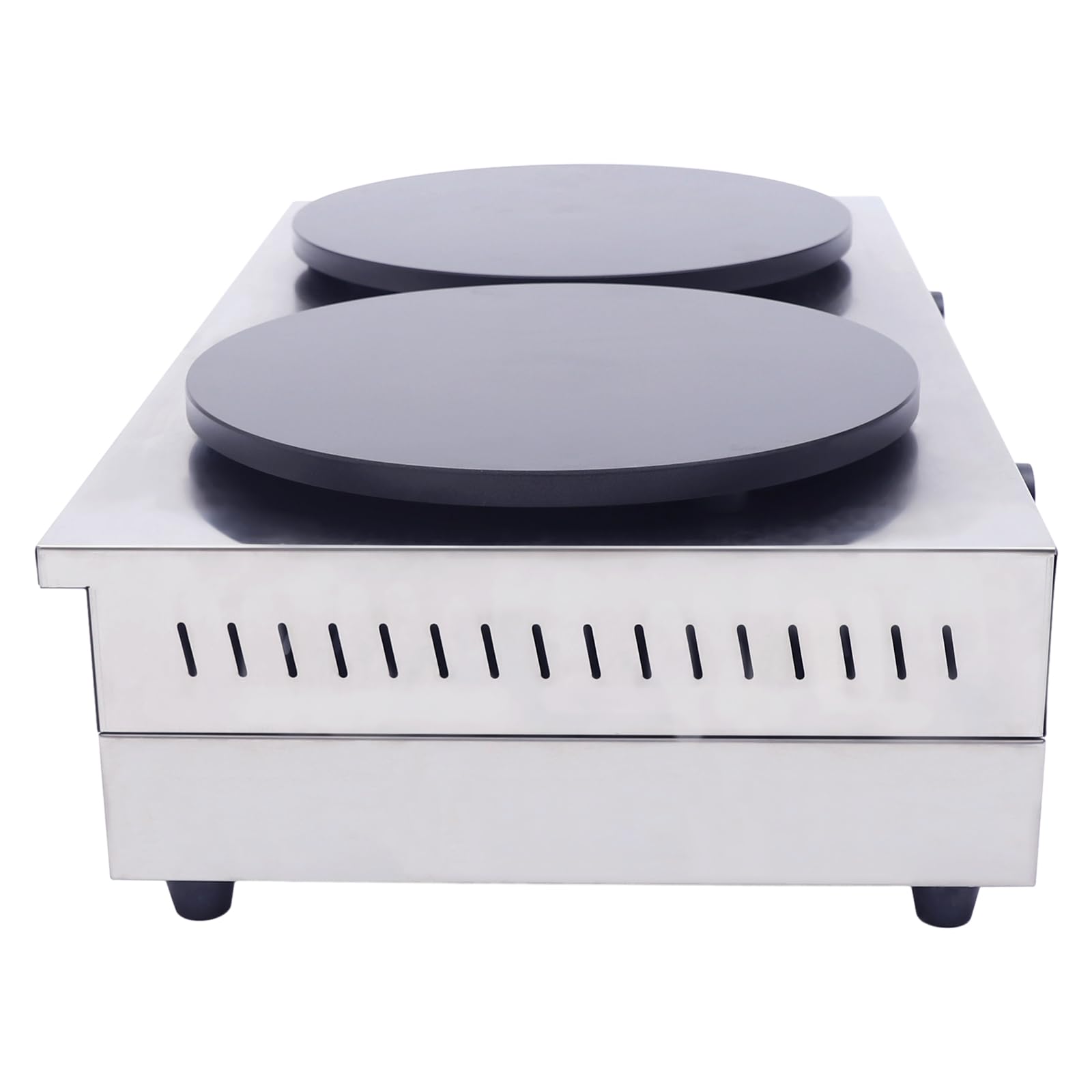 Commercial Electric Crepe Maker - 2-Burner Non-Stick Pancake Machine with Temperature Control, 3400W 110V for Restaurants, Cafes & Dessert Shops - Perfect for Making Crepes, Pancakes & Waffles at Home or Business