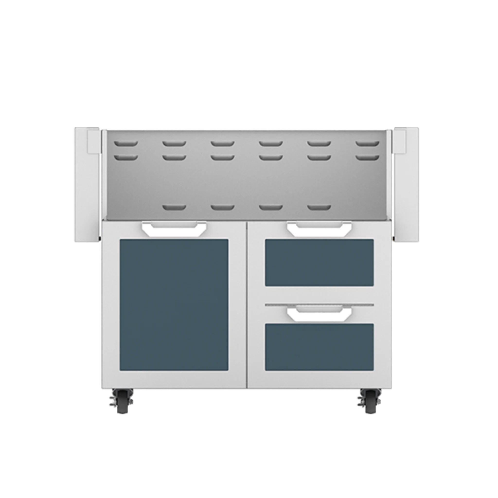Hestan GCR36 36-Inch Outdoor Tower Cart with Door & Double Drawers - Heavy Duty Stainless Steel Kitchen Utility Cart for Patio, BBQ, Garden & Commercial Use