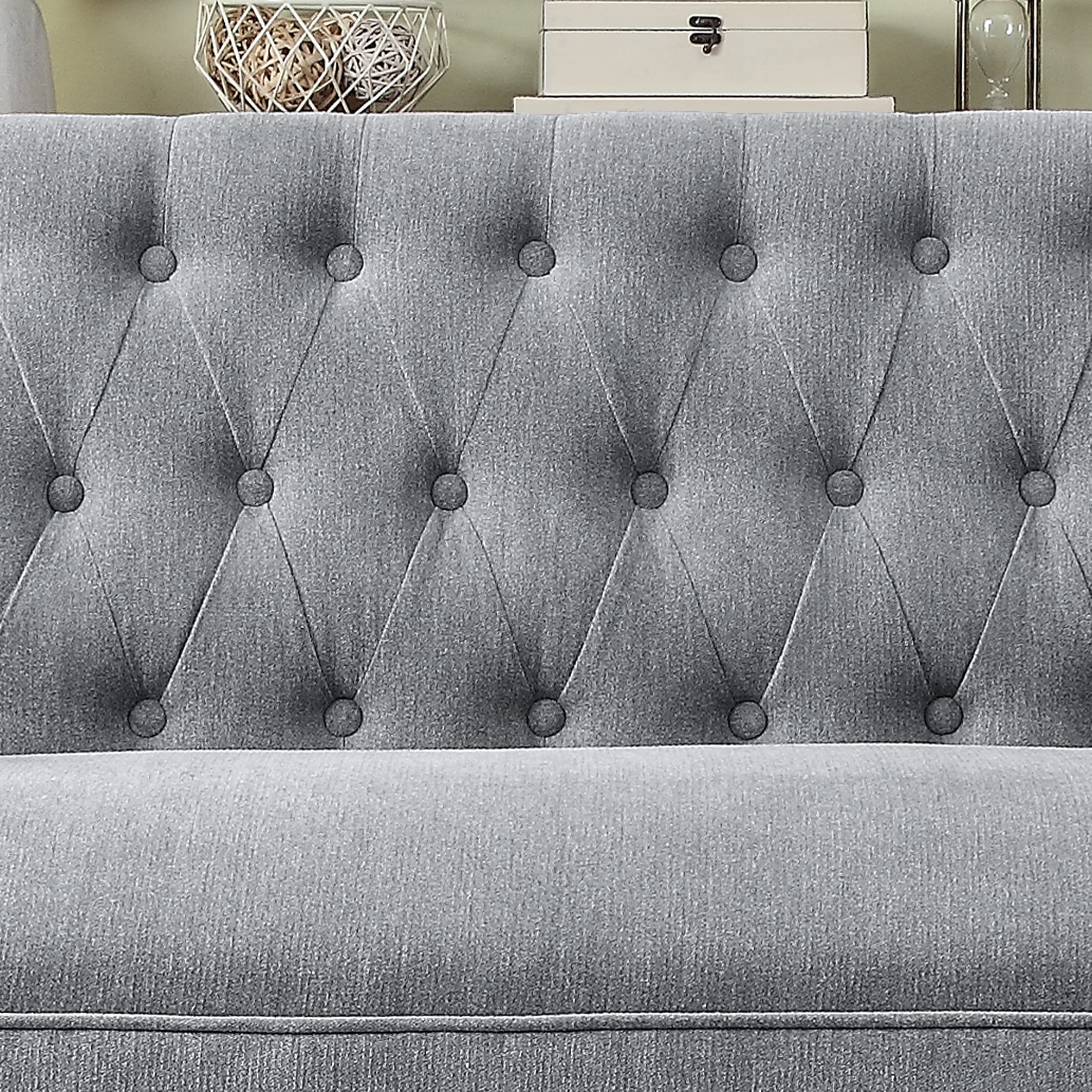 Rosevera Velvet Loveseat Sofa for Living Room - Gray Modern Settee Couch in a Box, Small Space Furniture for Apartments, Dorms & Cozy Home Decor
