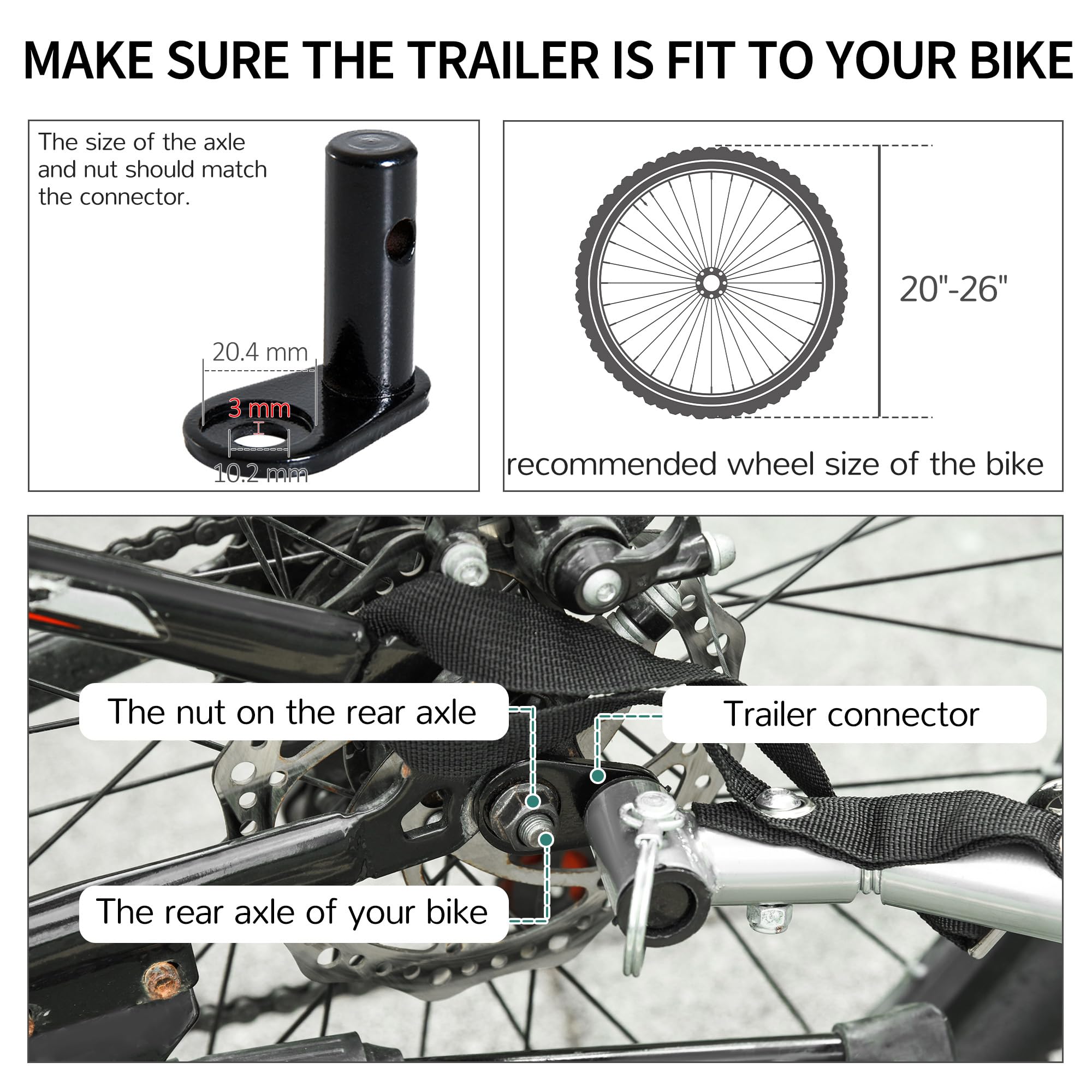 Aosom 2-Wheel Bicycle Cargo Trailer with Removable Cover - Heavy Duty Bike Luggage Wagon for Camping, Groceries & Outdoor Adventures
