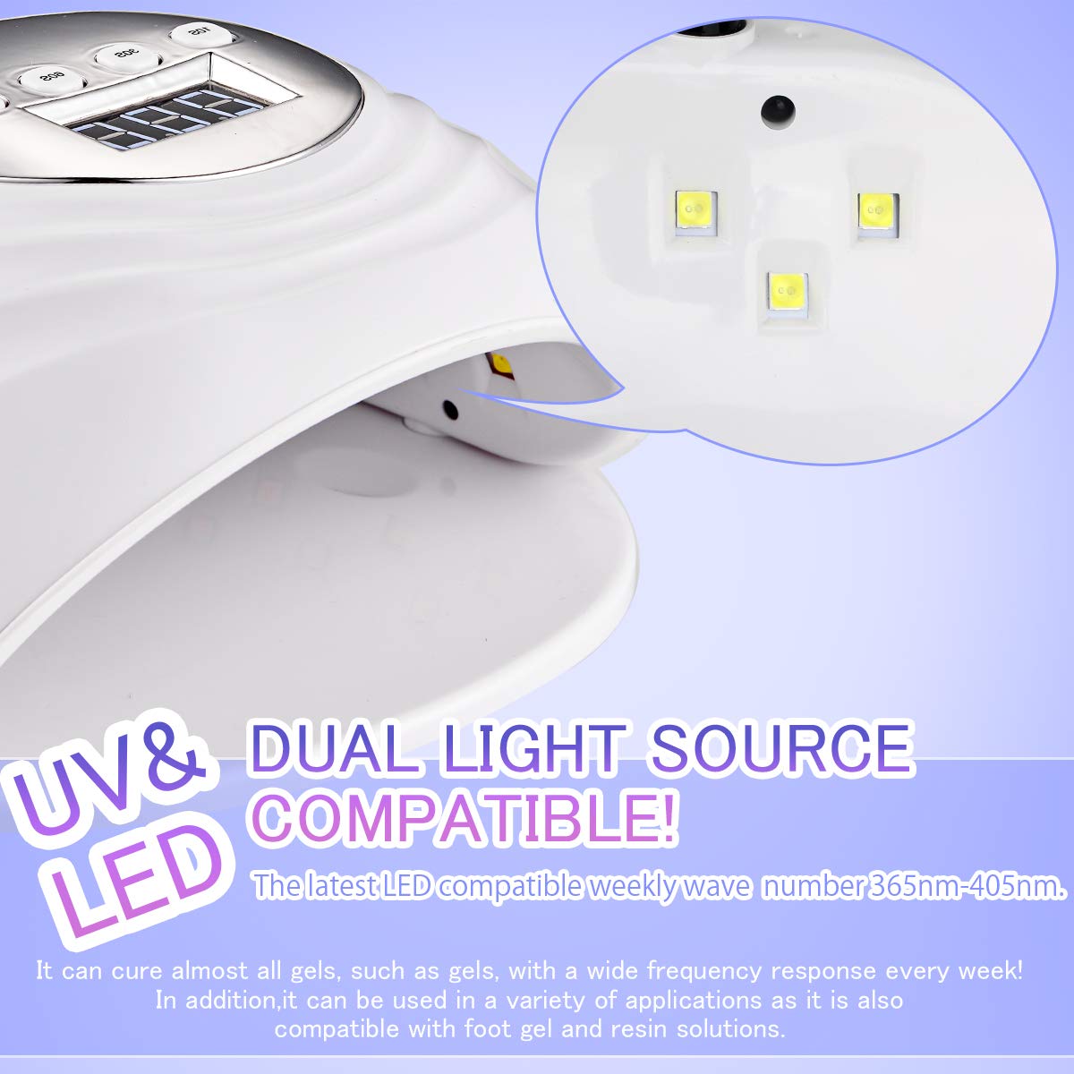 Professional 86W UV LED Nail Lamp with Timer & Auto Sensor - Fast Drying for Gel Polish on Fingers & Toes - Perfect for Home Manicures & Salon Nail Art