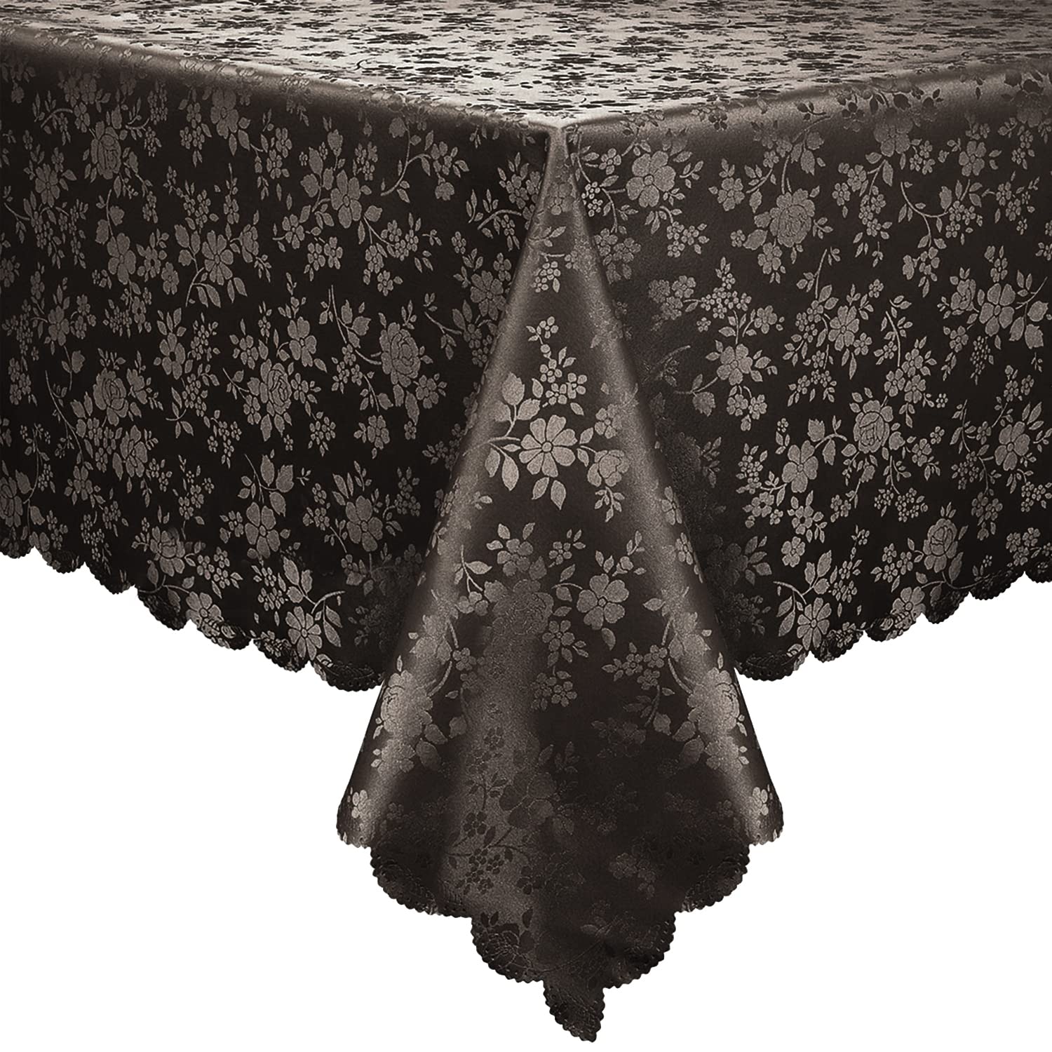 Waterproof Heavy Duty Vinyl Wipeable Washable 60 x 84 Inch Coffee Tablecloth for Kitchen and Dining Room