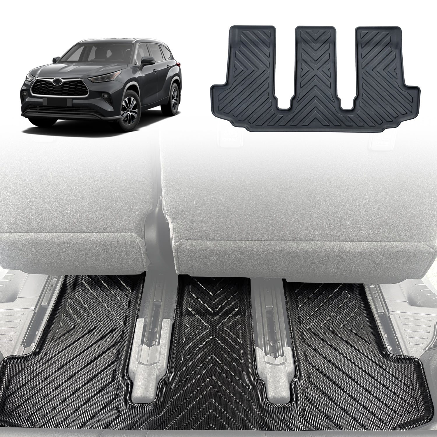 Premium All-Weather Floor Mats for Toyota Kluger (2021-Present) - Heavy Duty Protection for Third Row Seats | Perfect for Family Road Trips & Outdoor Adventures
