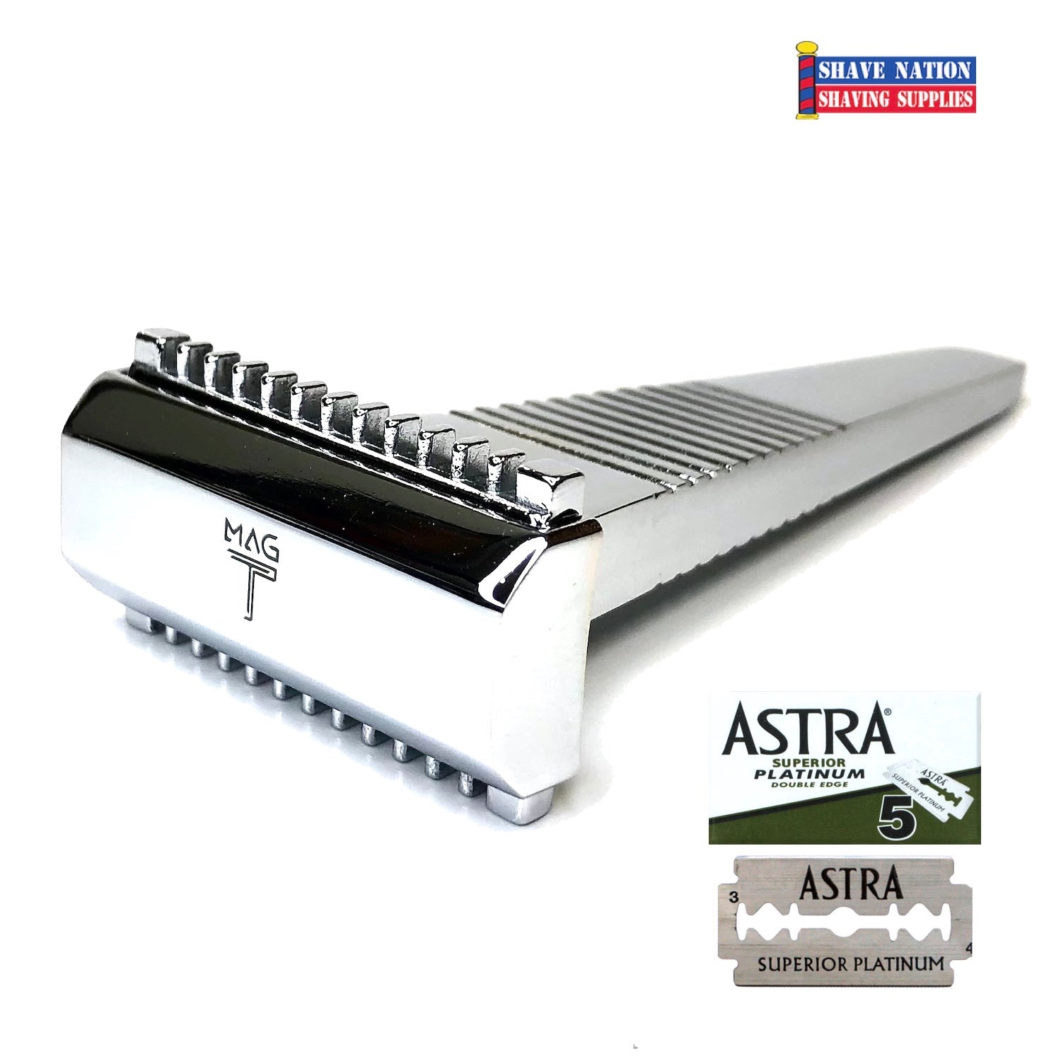 MAG T Delta Magnetic Open Comb Safety Razor for Men - Premium Stainless Steel Shaving Razor for Smooth & Close Shave - Perfect for Travel & Wet Shaving Gifts