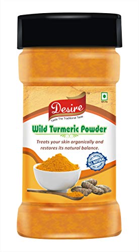 Desire Natural Wild Curcuma Aromatica (Jangli Haldi/Kasthuri Manjal) Turmeric Powder - 100g Pure Spice for Skin & Face Care | Organic Beauty Treatment & Cooking Ingredient | Glow Booster for DIY Masks, Golden Milk & Ayurvedic Recipes