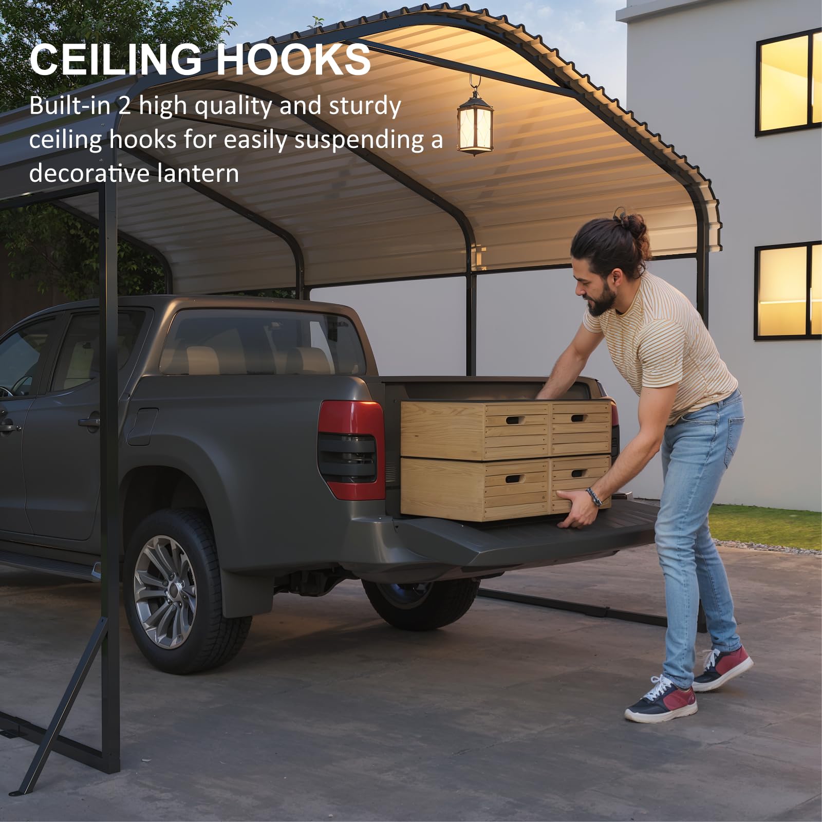 10x15 FT Heavy Duty Metal Carport Canopy - Galvanized Steel Roof & All-Metal Frame - Outdoor Car Shelter for Cars, Trucks, Boats & RV Protection - Weatherproof Garage Alternative for Home, Farm & Commercial Use