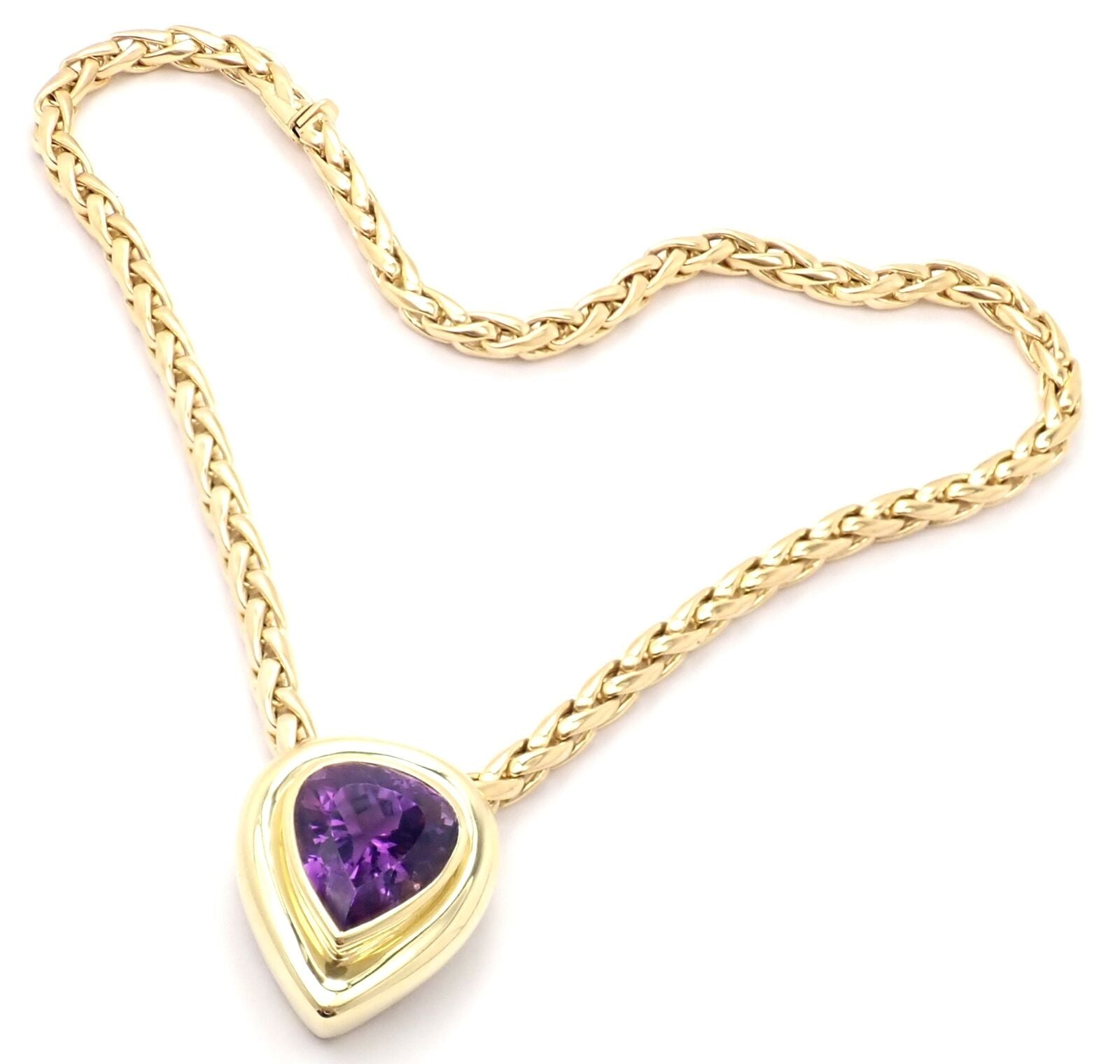 Authentic Tiffany & Co Paloma Picasso 18k Gold Large Amethyst Pendant Necklace for Women - Elegant Jewelry Gift for Anniversary, Valentine's Day & Special Occasions