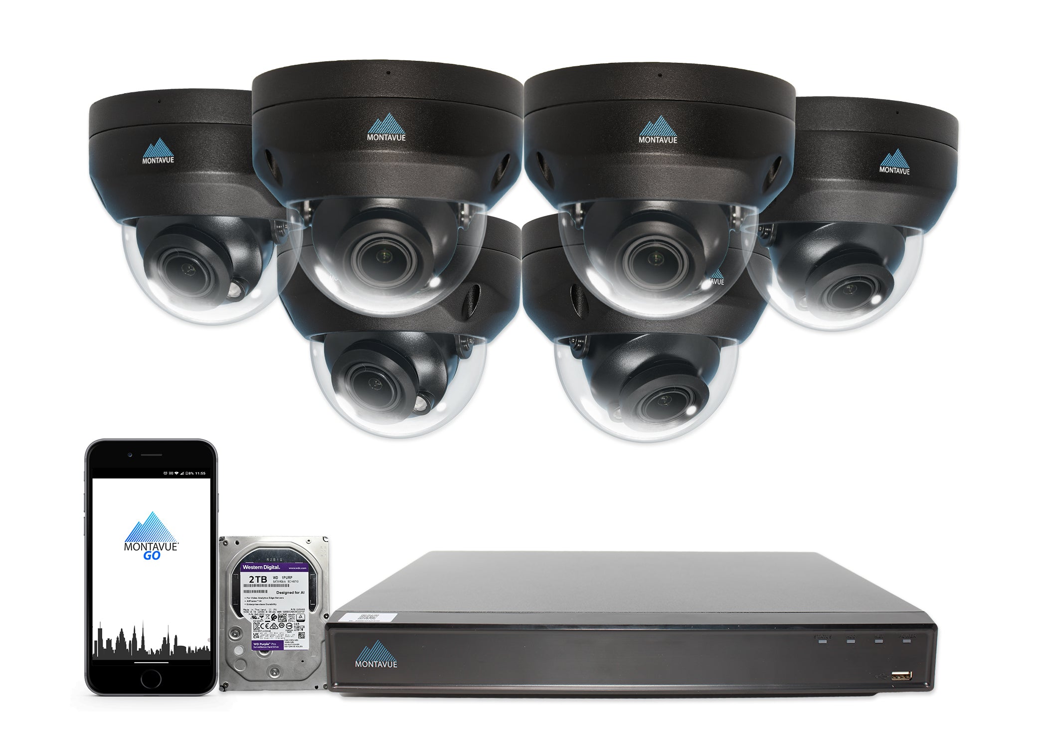 MTD8113 V AISMD Package - 8MP 4K Smart Varifocal Dome Security Camera with 8-Channel AI NVR System & 2TB HDD | Indoor/Outdoor Surveillance for Home & Business Security