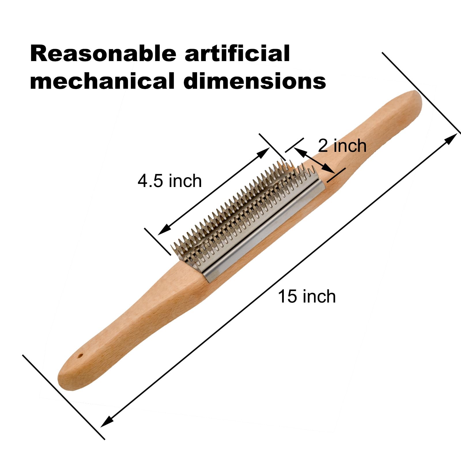Stainless Steel Buffer Wheel Rake - 4-Row Polishing Tool with Handle for Buffing Wheel Cleaning & Compound Removal - Perfect for Jewelry Making, Metal Polishing & Automotive Detailing
