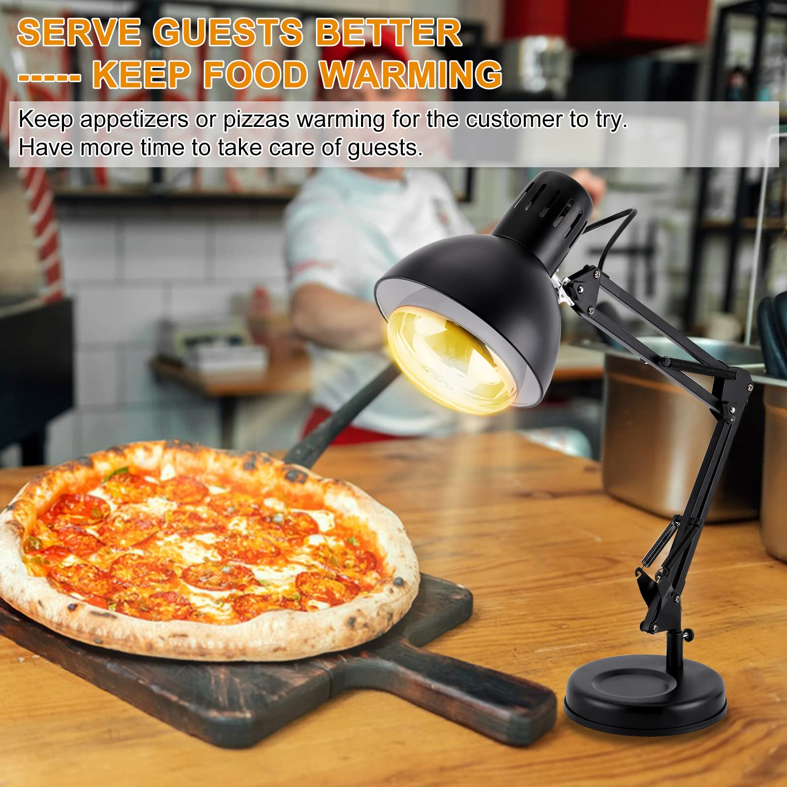 250W Food Heat Lamp - Kitchen Warmer for Home & Restaurants