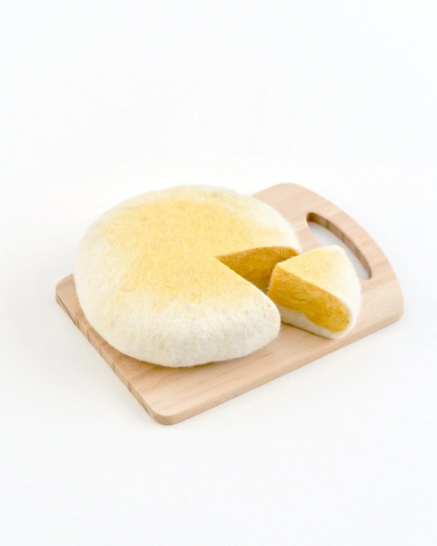 Premium Brie Cheese Felt Play Food Set - Realistic Soft Fabric Toy for Kids Pretend Play - Perfect for Montessori Learning, Kitchen Role Play & Toddler Educational Games