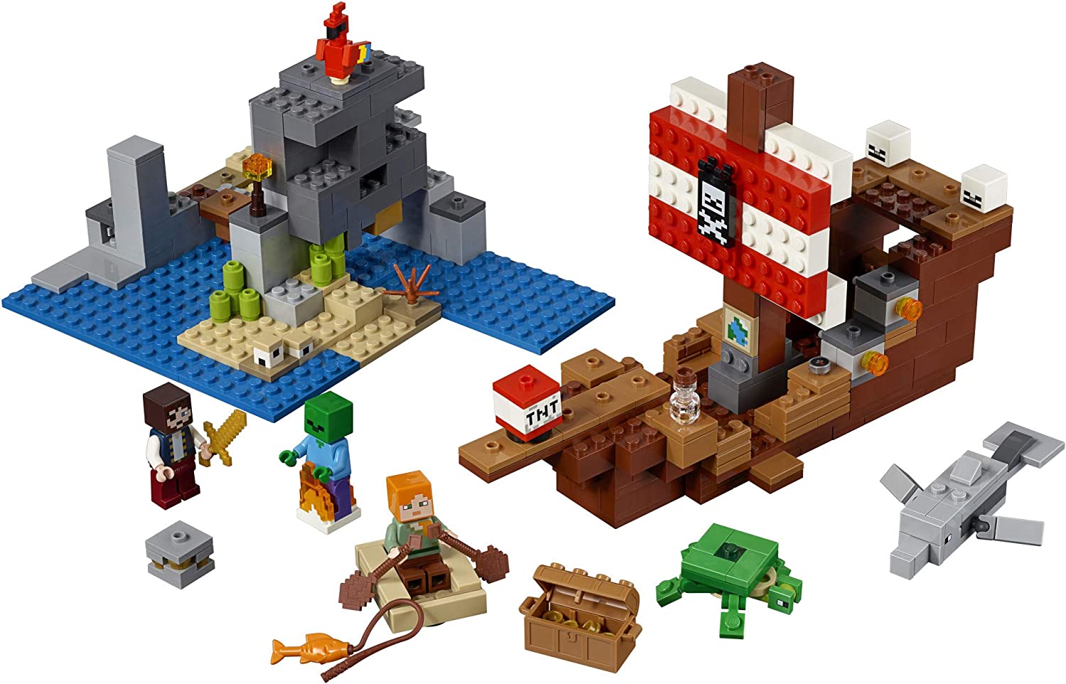 LEGO Minecraft The Pirate Ship Adventure 21152 Building Blocks Set - Creative Toy for Kids & Adults | Perfect for Minecraft Fans, Birthday Gifts & Family Game Night
