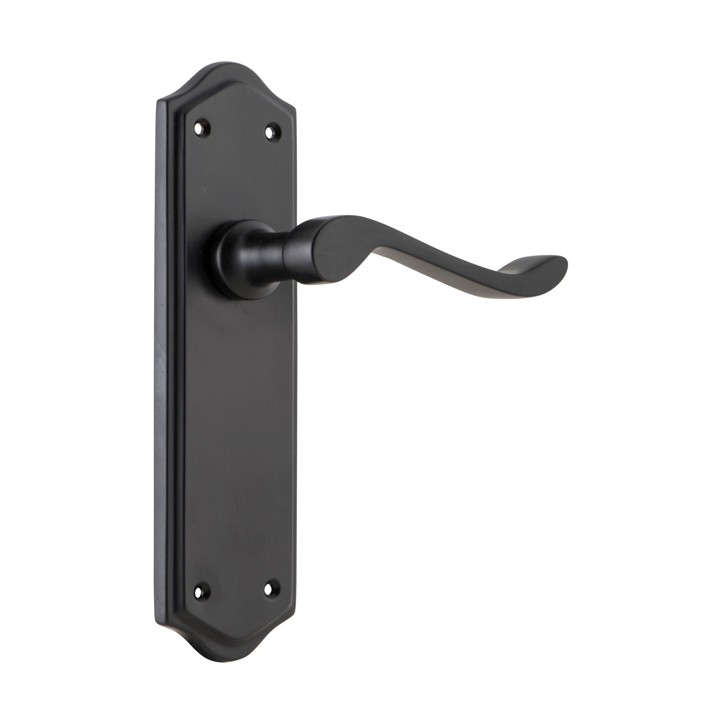 9614 Door Lever Henley Latch Pair - Matte Black - H180xW50xP58mm - Perfect for Bedroom, Bathroom & Interior Doors - Durable Hardware for Home Improvement