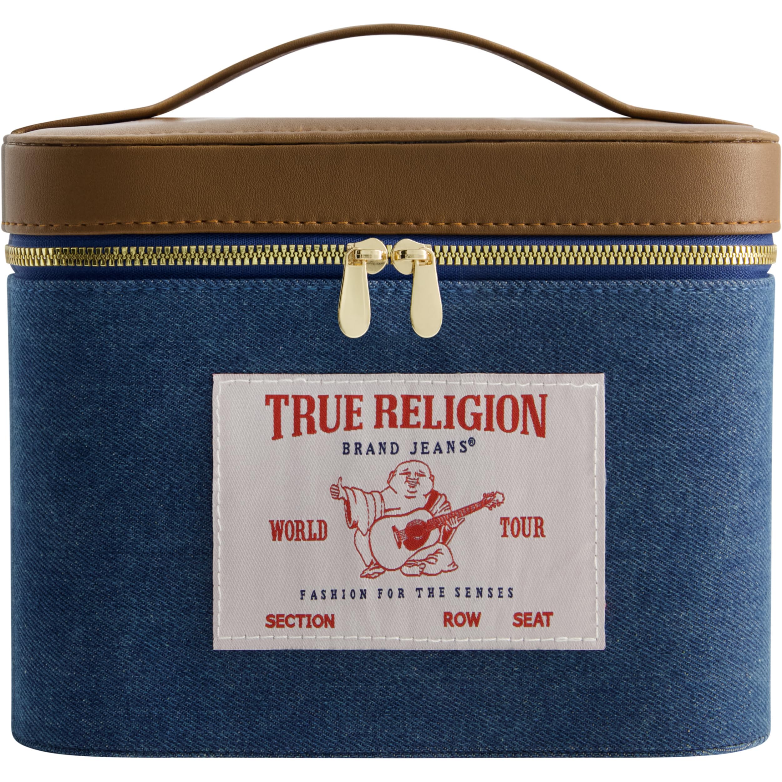 True Religion Women's Makeup Bag - Small Travel Cosmetic Organizer with Zipper Pouch | Perfect for Toiletry, Makeup Storage & On-the-Go Essentials