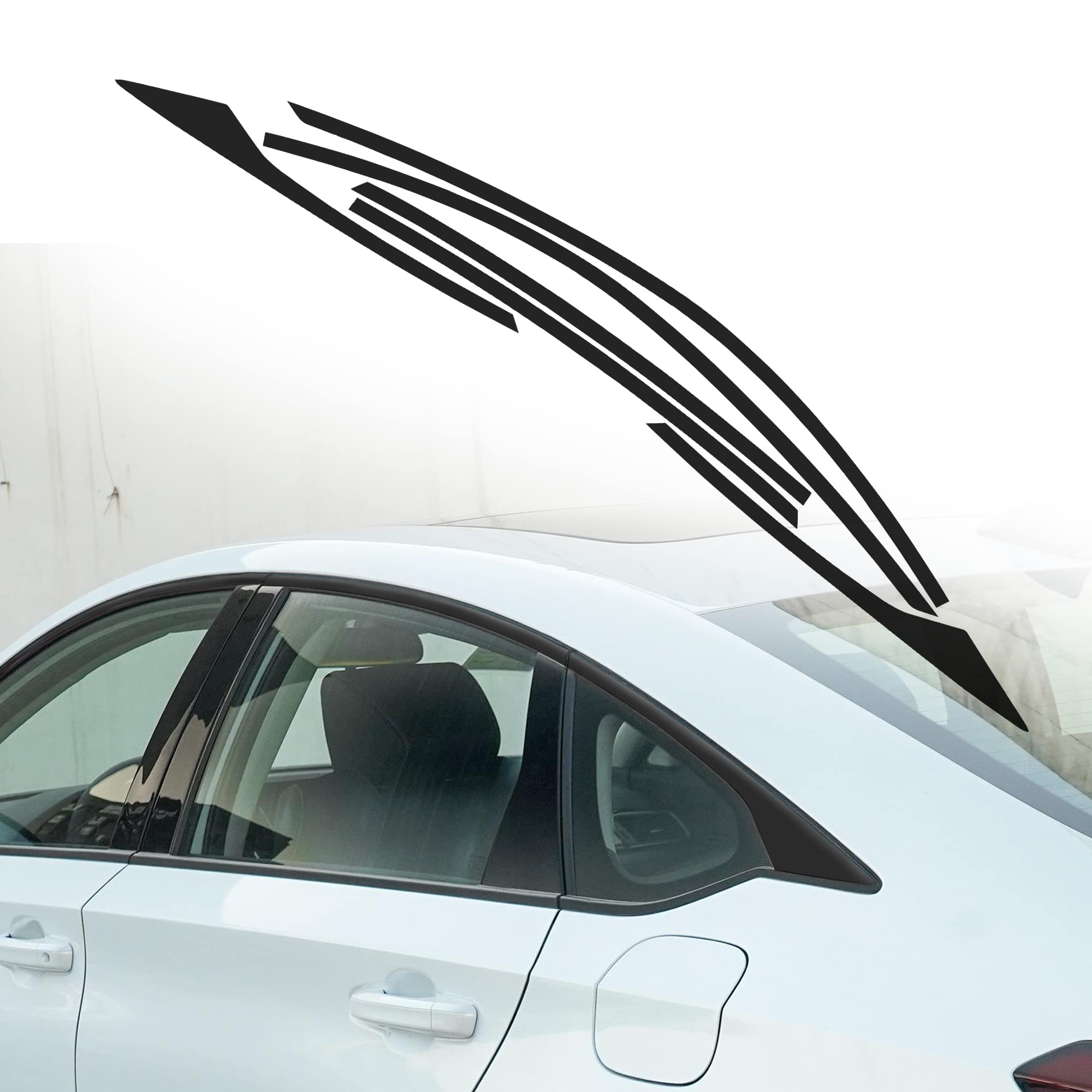 Honda Accord Sedan 2018-2022 Car Window Edge Vinyl Stickers - Matte Black Auto Window Cover Strip Trim Accessories | Weatherproof Protection & Custom Style Upgrade for Your Vehicle