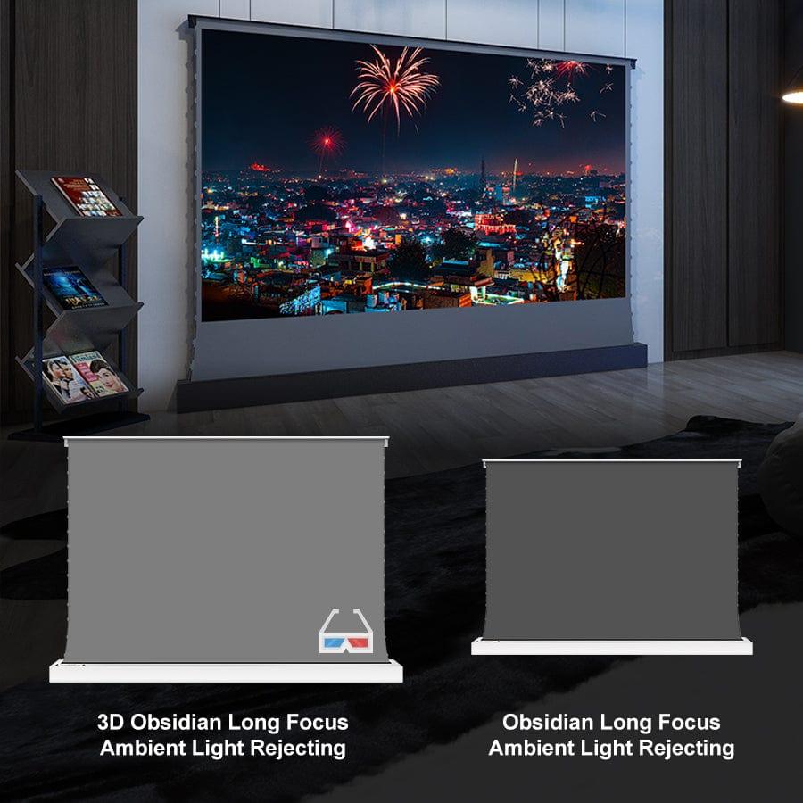 VIVIDSTORM S ALR Motorized Tension Floor Rising Projector Screen - 120-inch 4K Ultra HD Long Throw ALR Screen for Home Theater, Office Presentations & Outdoor Movie Nights