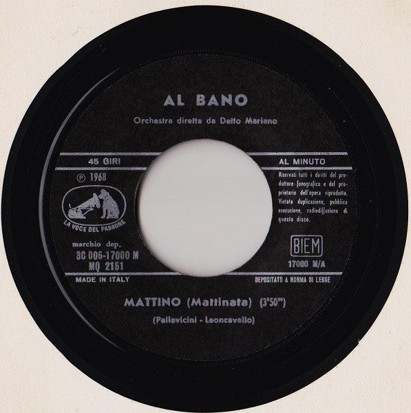 Al Bano Carrisi Mattino (7) Vinyl Record NM/M - Italian Pop Music for Home Collection & Retro Listening