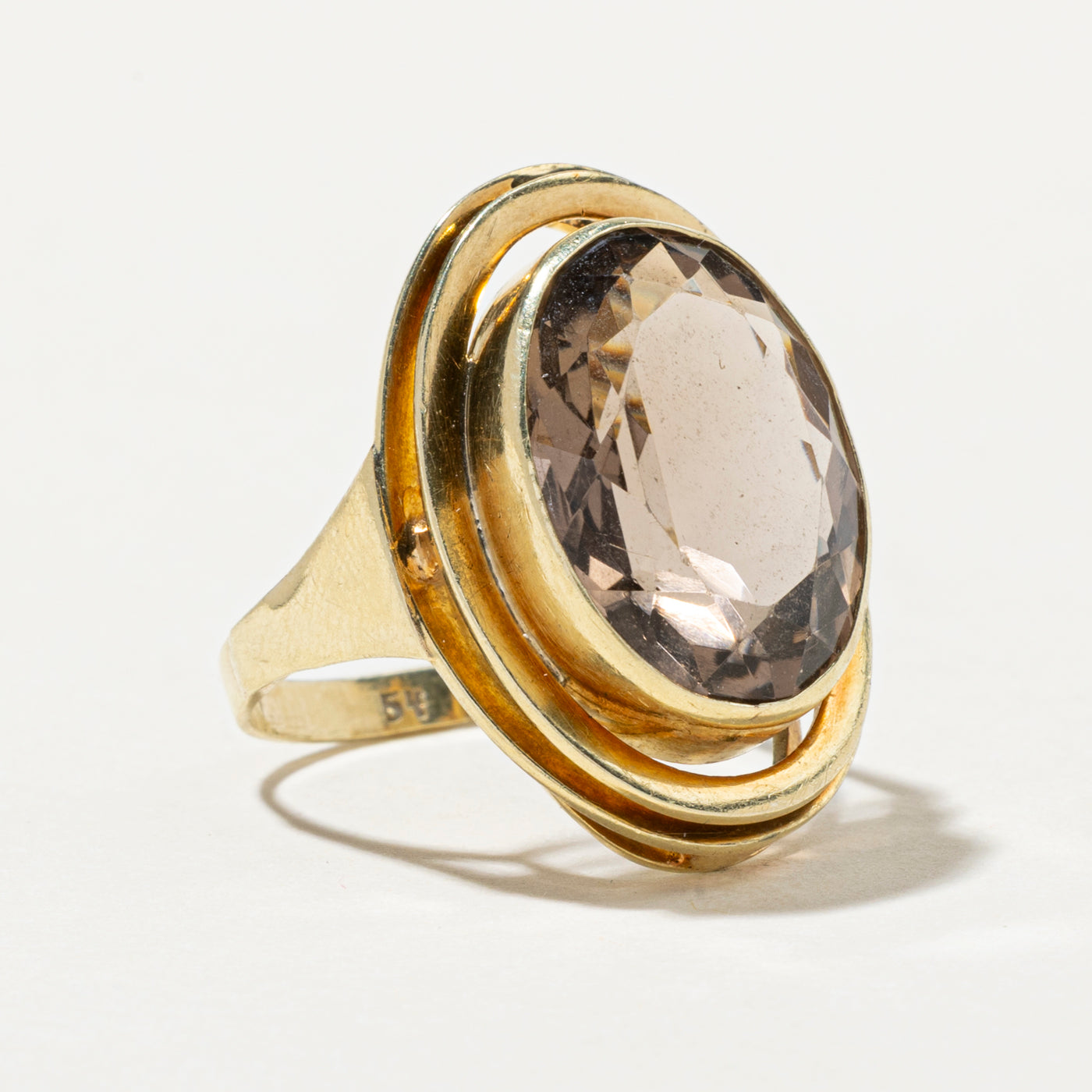 9.55ct Oval Cut Smoky Quartz Cocktail Ring - Size 7.5 | Elegant Evening Wear & Special Occasion Jewelry