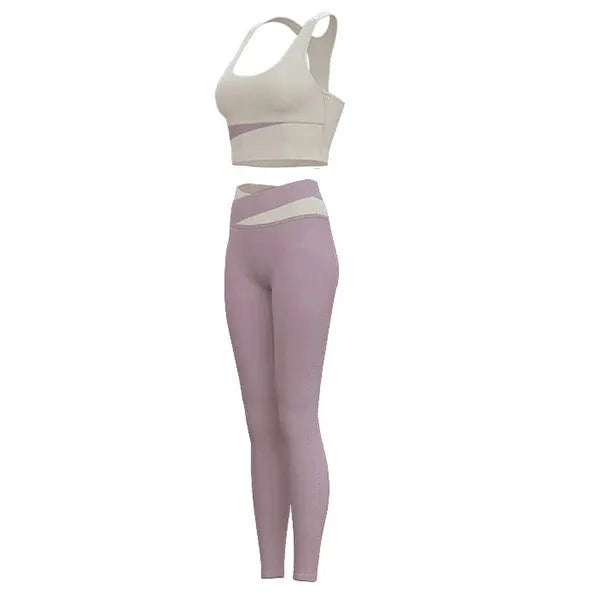 Women's Yoga Set - Sexy Sports Bra & High Waist Leggings 2-Piece Workout Outfit | Gym Clothes for Yoga, Pilates & Fitness Training | Breathable Athletic Sportswear for Women