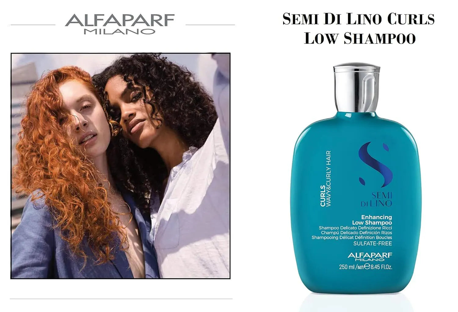 Alfaparf Milano Semi Di Lino Curls Enhancing Low Shampoo & Conditioner Set - 1 Liter Duo for Defined, Frizz-Free Curls | Perfect for Daily Hair Care & Salon-Quality Results at Home