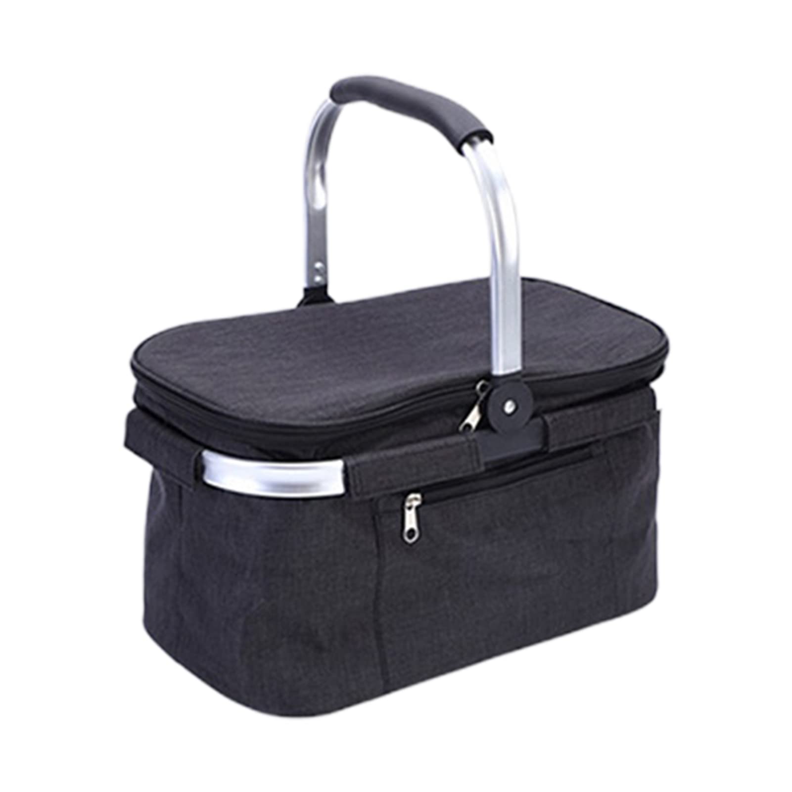 VALINK Insulated Picnic Basket - Foldable Thermal Food Carrier for Camping, Travel & Outdoor Adventures - Portable Cooler Bag for Picnics, Beach Trips & Grocery Shopping